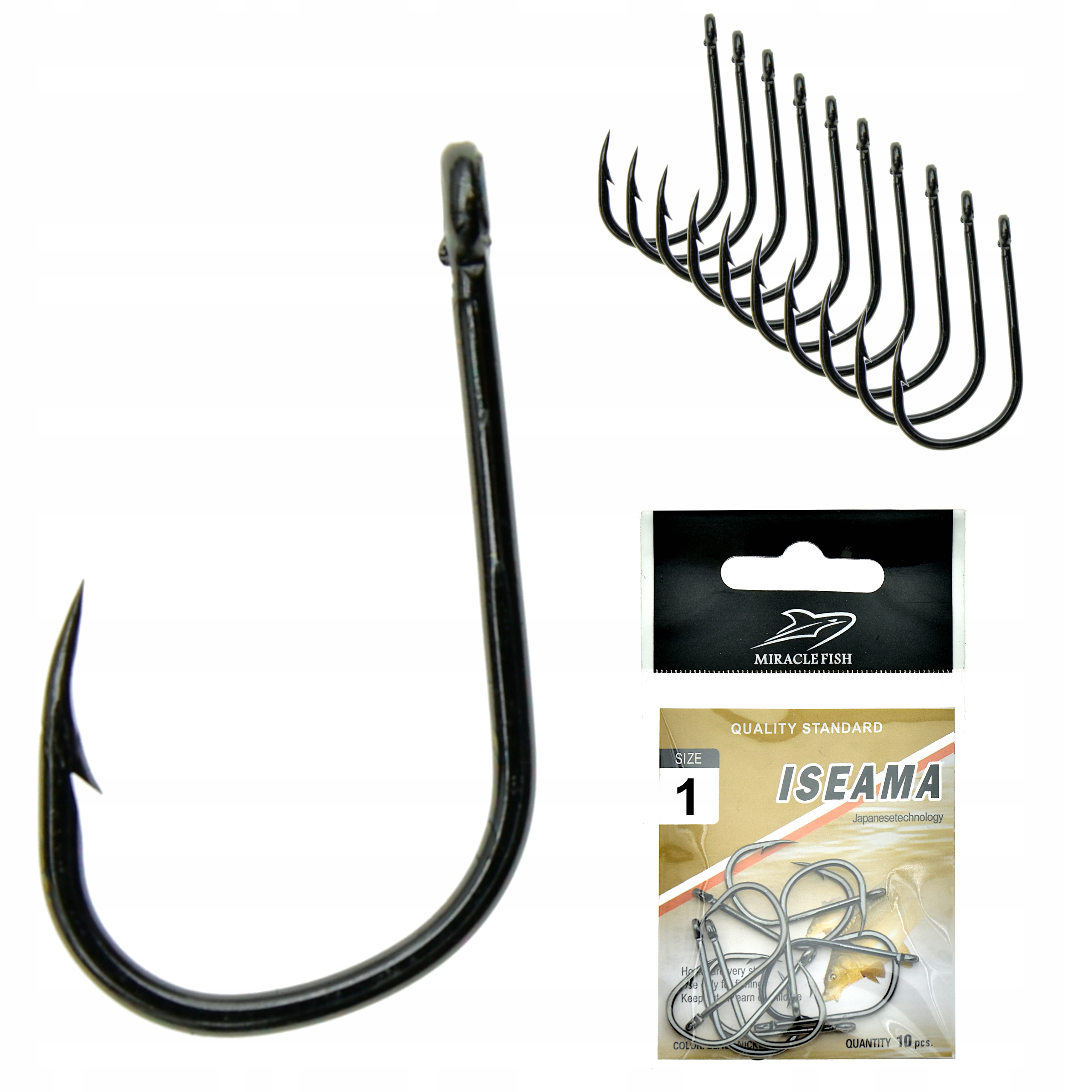 Zestaw Haczyków Haczyki ISEAMA z oczkiem nr 1