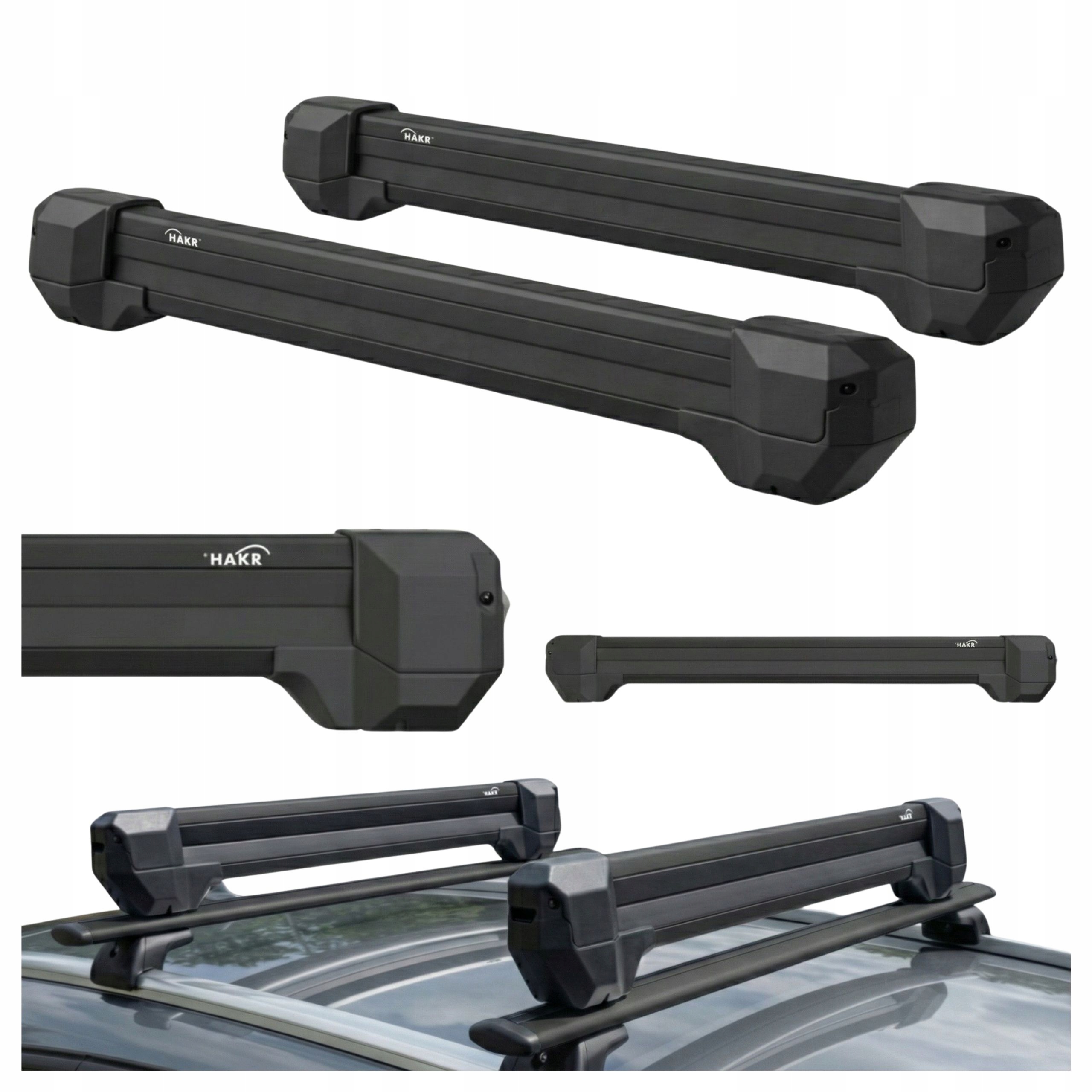 Kufor na lyže Hakr 6 párov, lyžiarsky držiak, 4 dosky, hliník, čierny