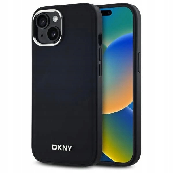 Pouzdro Dkny Plain Logo MagSafe pro iPhone 15 Plus černé