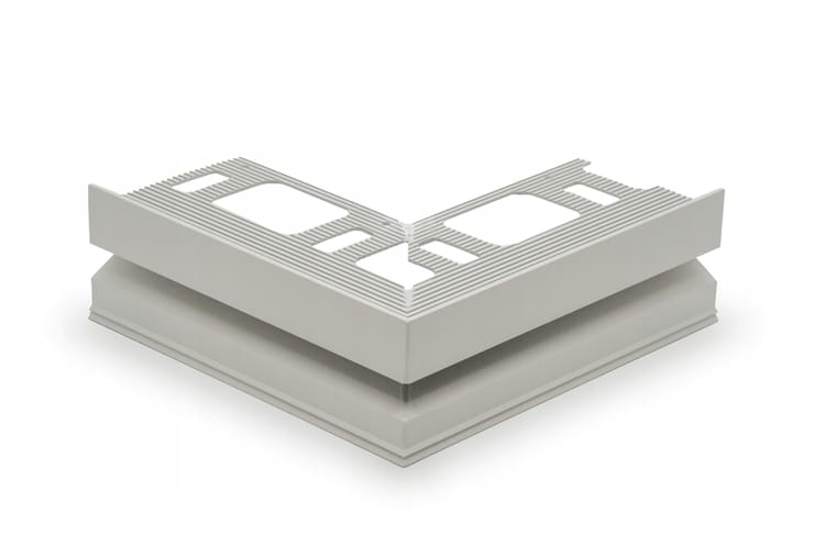 Vnější Roh Pro Balkonový Okapový Profil Světle Šedý 10 mm x 210 mm