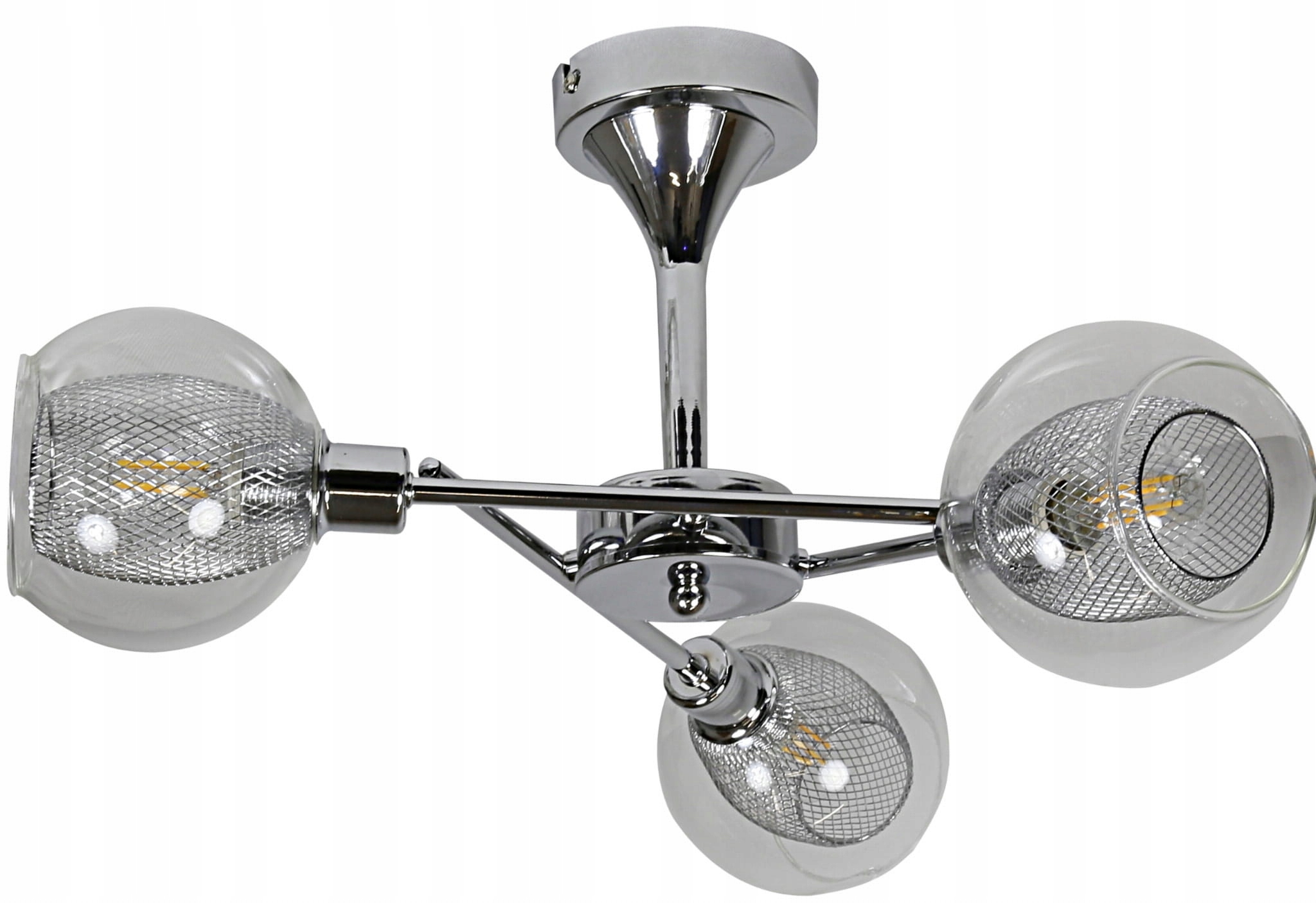 Stropní svítidlo Candellux Ozzo 3x40W E14 Chrom, čiré stínidla