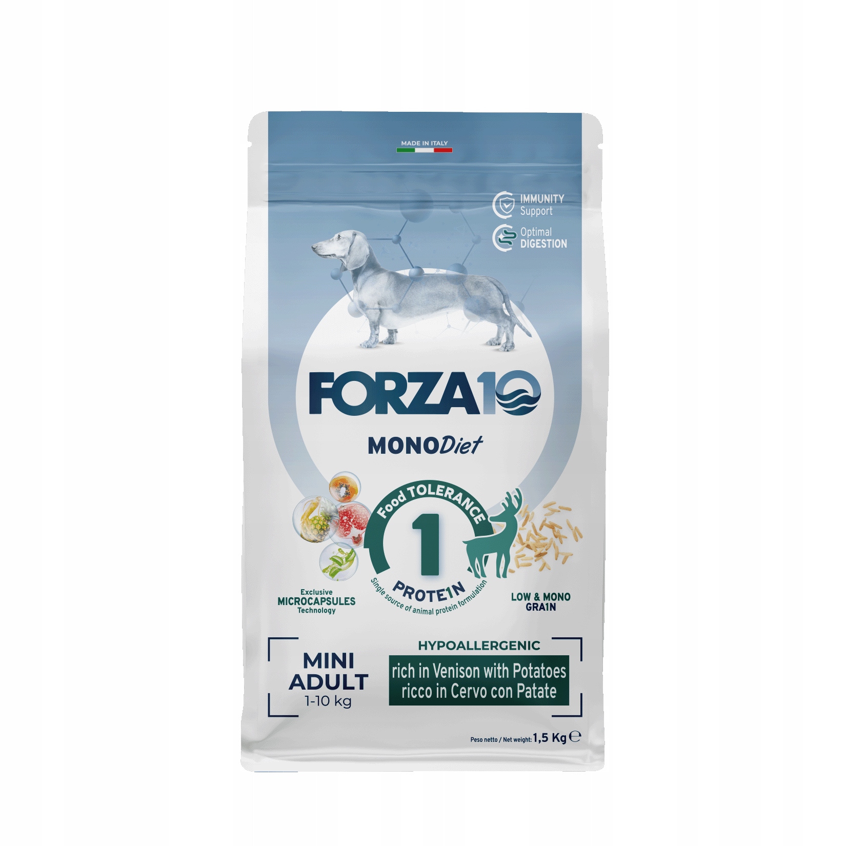Forza10 Mini MonoDiet bohatý na jelena ze země, hypoalergenní pes 1,5 kg