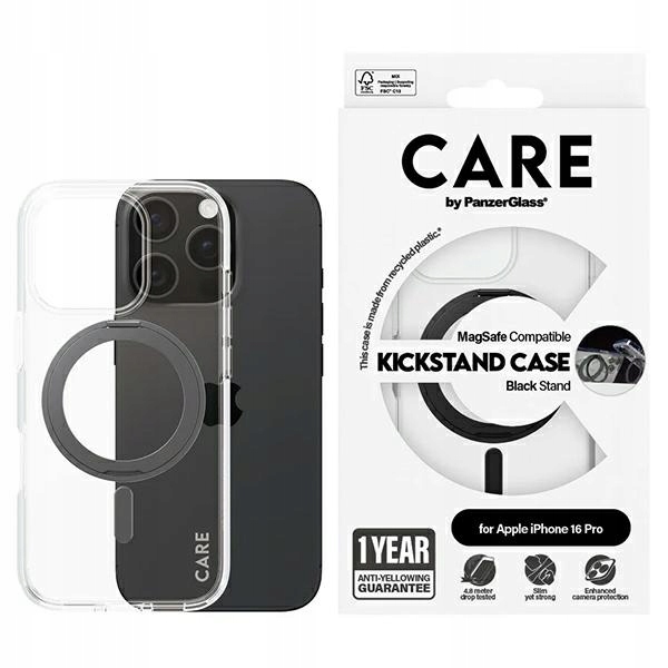 Pouzdro Care od PanzerGlass s držákem pro iPhone 16 Pro 6,3"