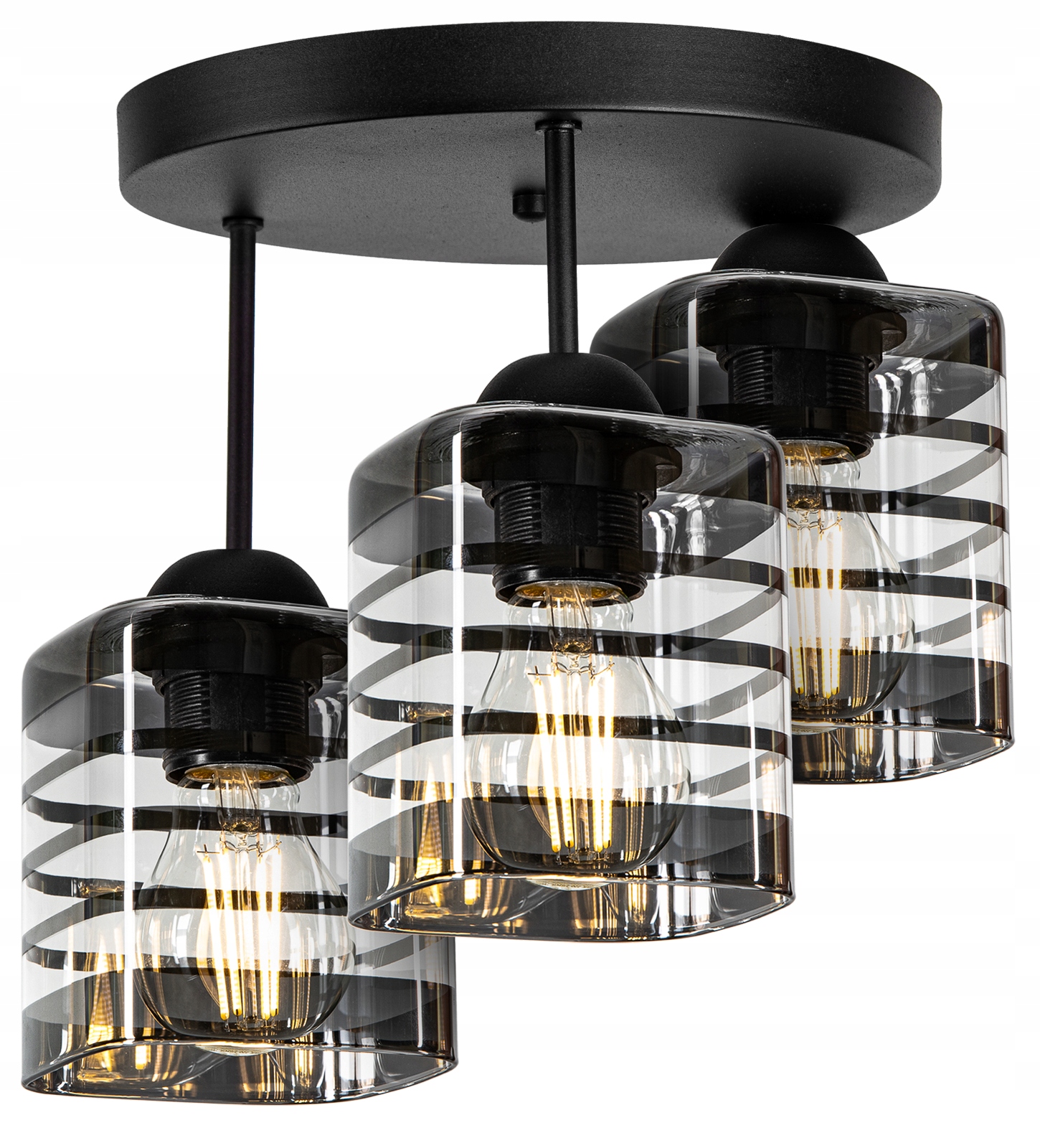 

Szklana Lampa Wisząca Sufitowa Żyrandol Plafon Led