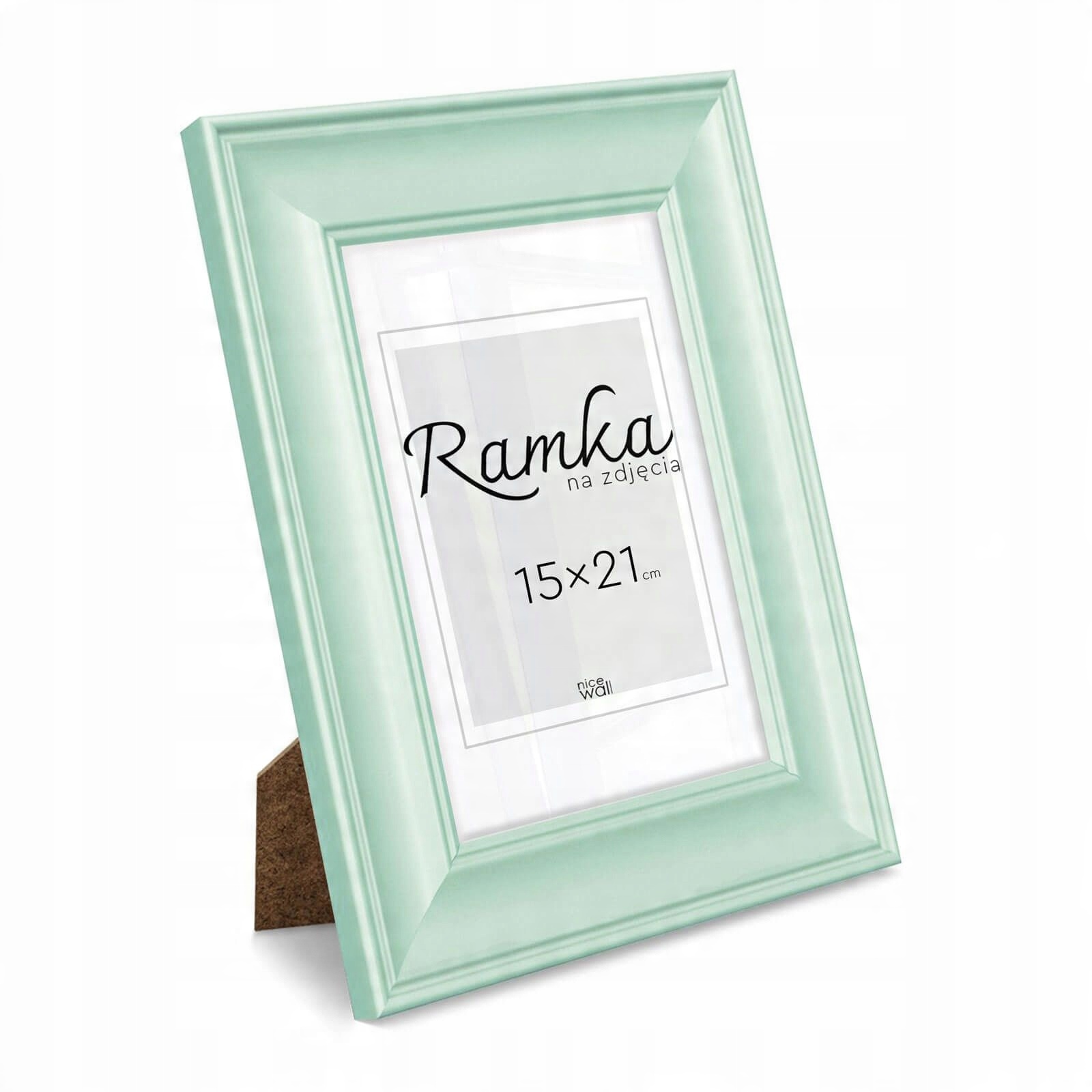 

Miętowa ramka na zdjęcia 15x21 cm z podpórką