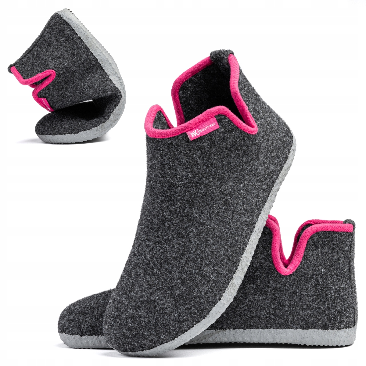 Pantofle Barefoot filcové pantofle Teplé bambusové papuče Lehké Wojtyłko 37