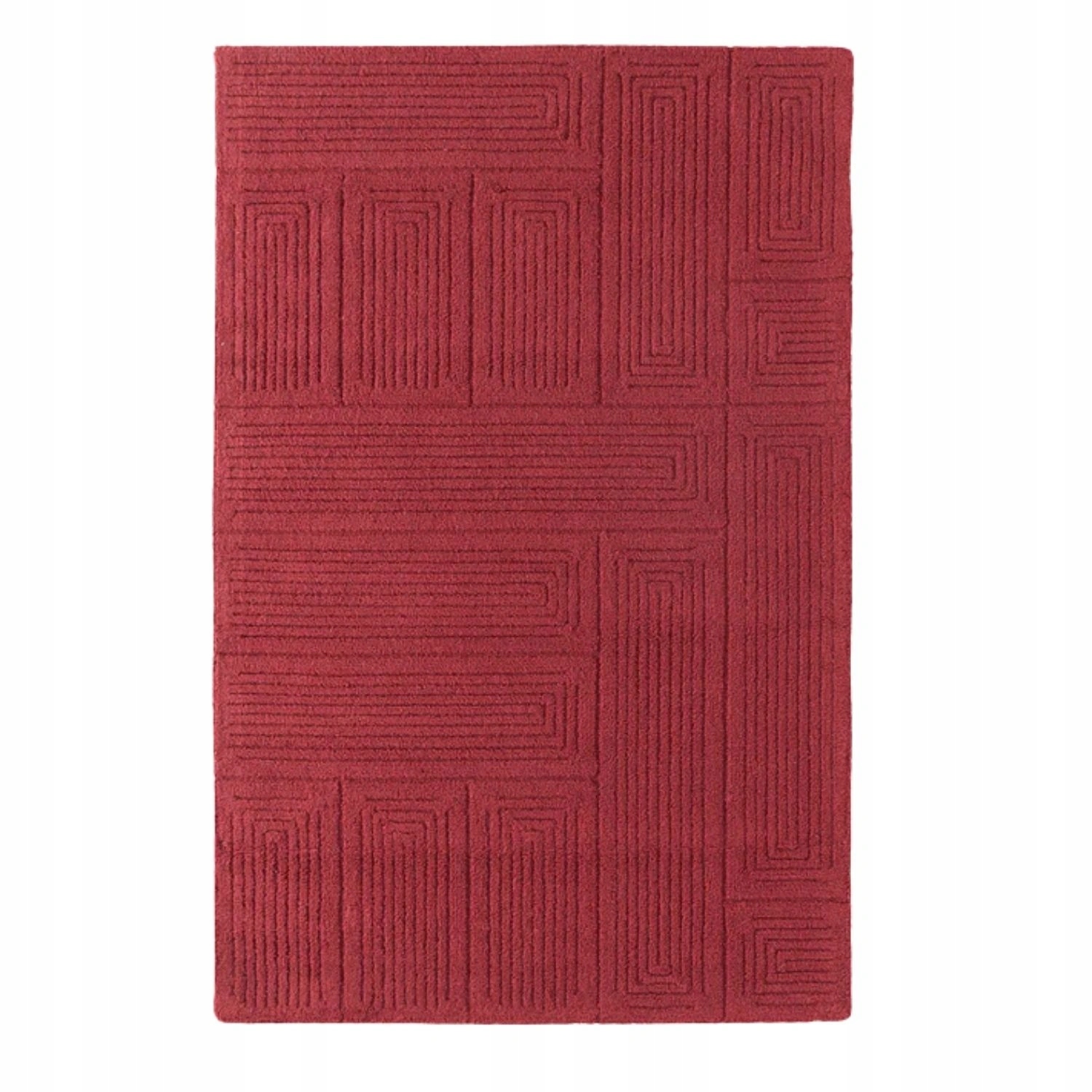 Ručně tuftovaný koberec z vlny Alexia velký do obývacího pokoje červený 200 x 300 cm