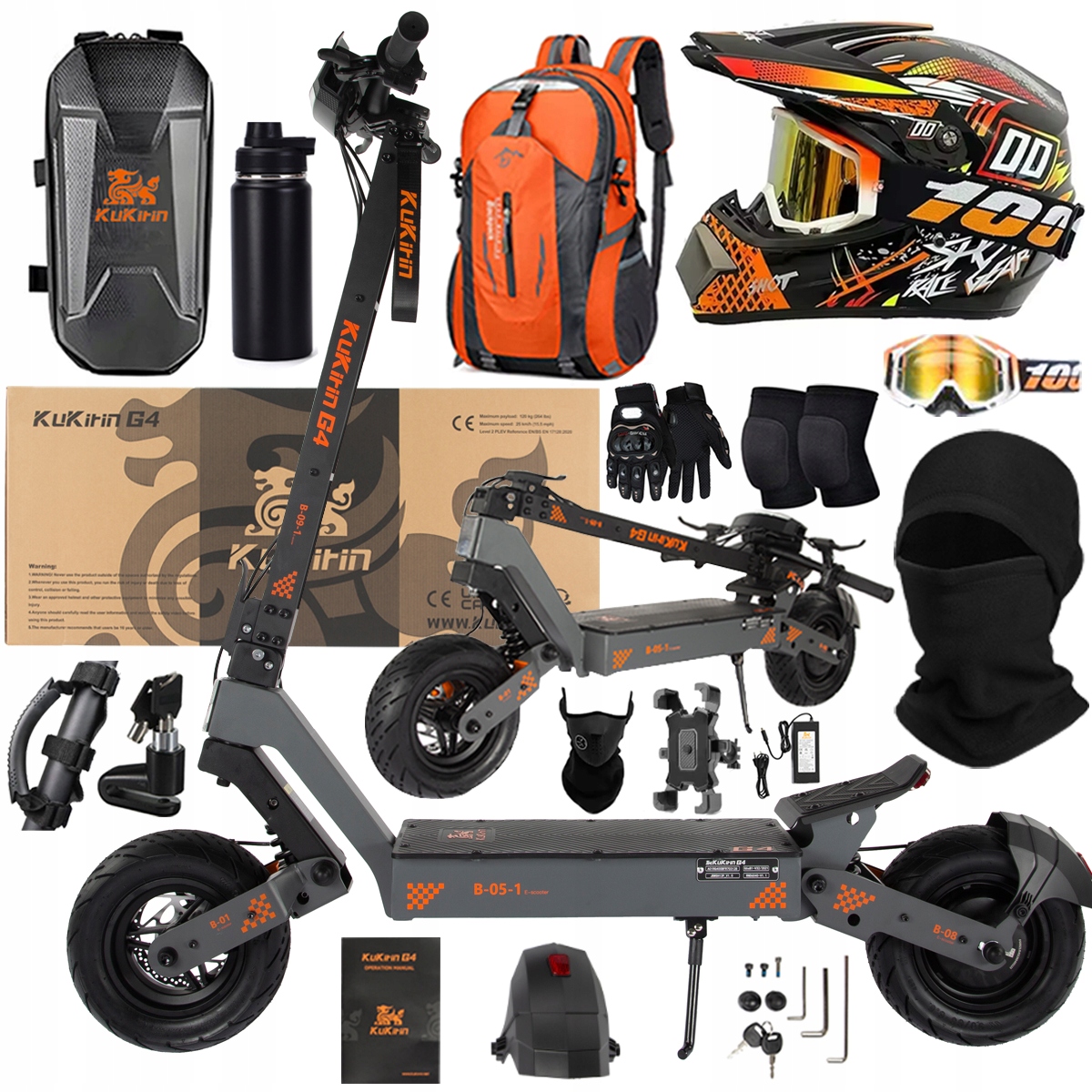 KuKirin G4 Skládací elektrická vozidla 2000W 70KM/H 60V 20Ah 75km Dárek