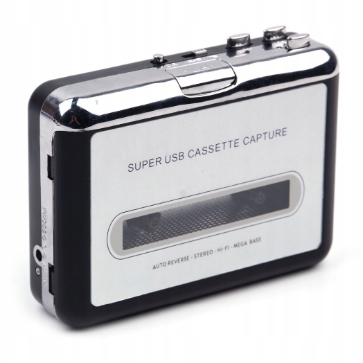 Kazetový přehrávač Magnetofon konvertor Usb MP3 Retro Sluchátka