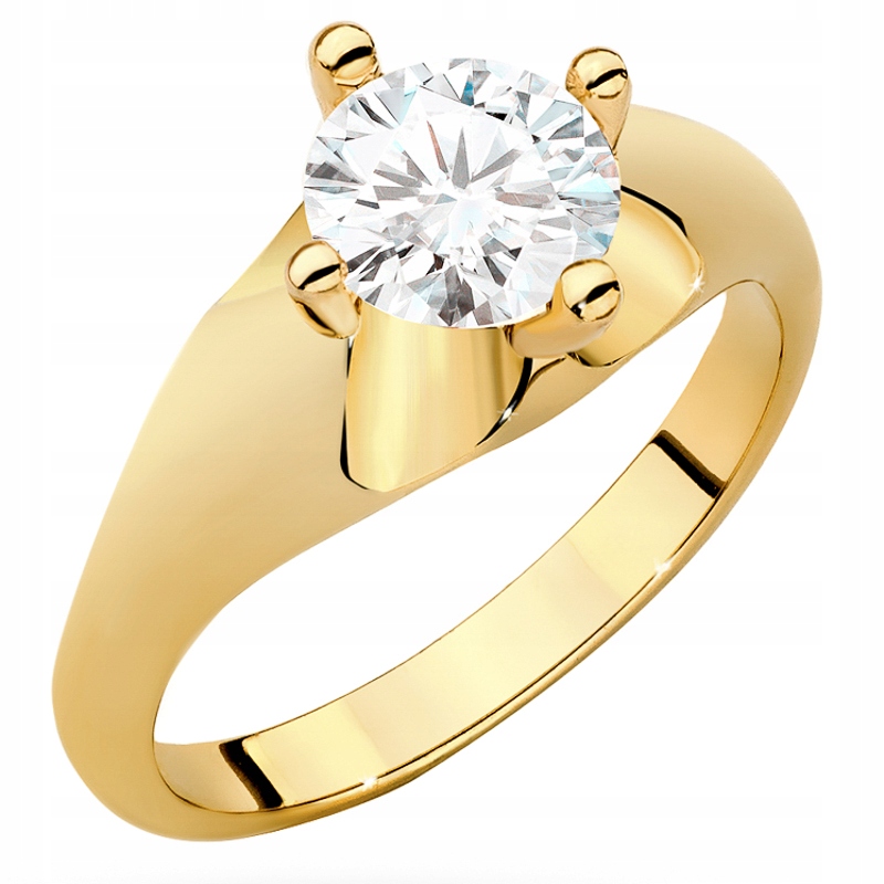 Zlatý Prstýnek pr. 585 s Briliantem 1,00 ct 14k