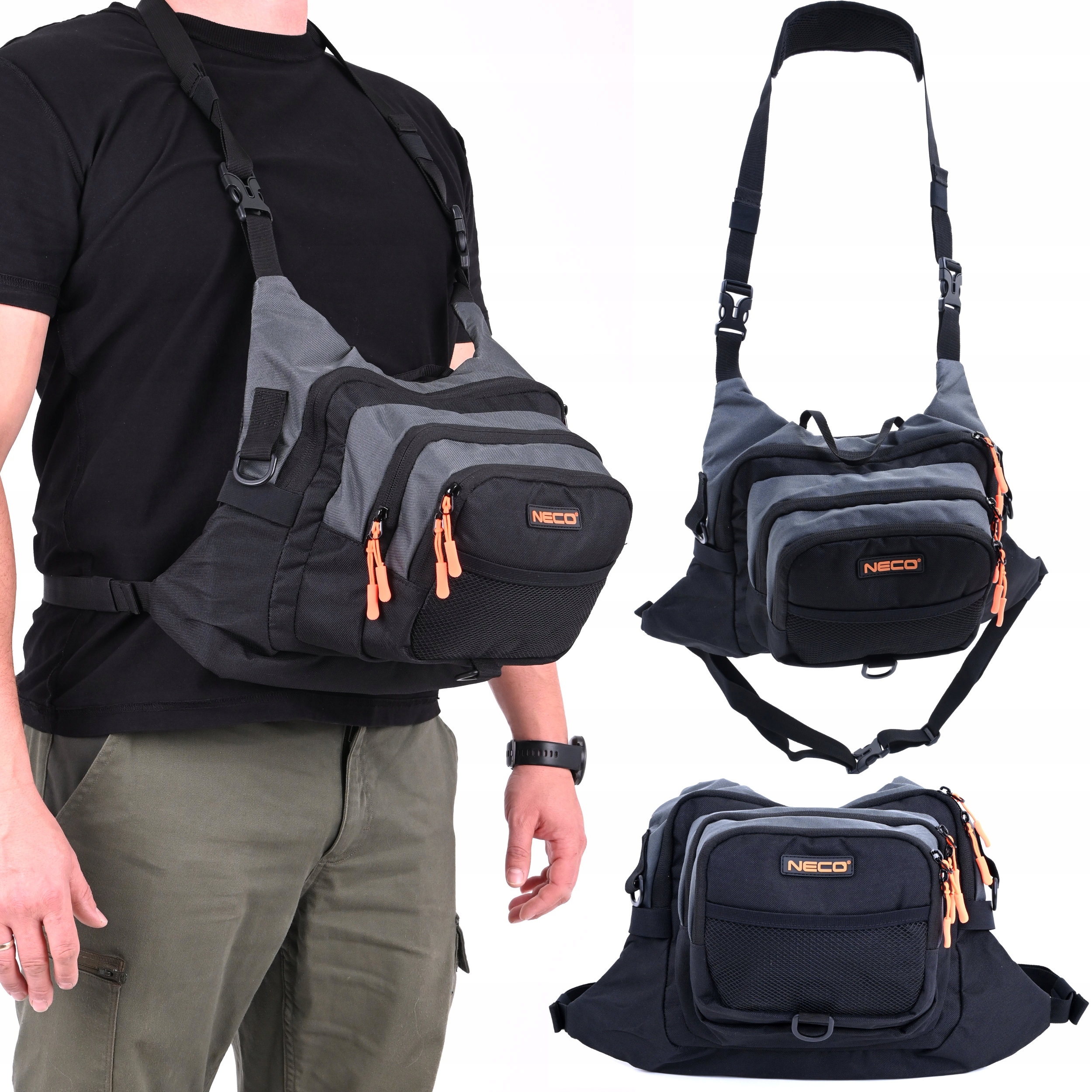 Torba Wędkarska Spinningowa Wytrzymała Pojemna 35×23,5×12 cm 7l