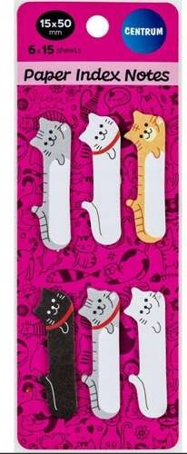 ZAKŁADKI INDEKSUJĄCE ZNACZNIKI SAMOPRZYLEPNE KOTKI KOTY 90SZT