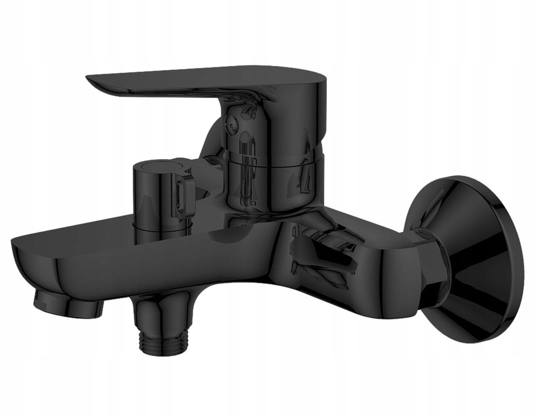 Nástenná jednopáková vaňová batéria Aqualine Lotta čierna