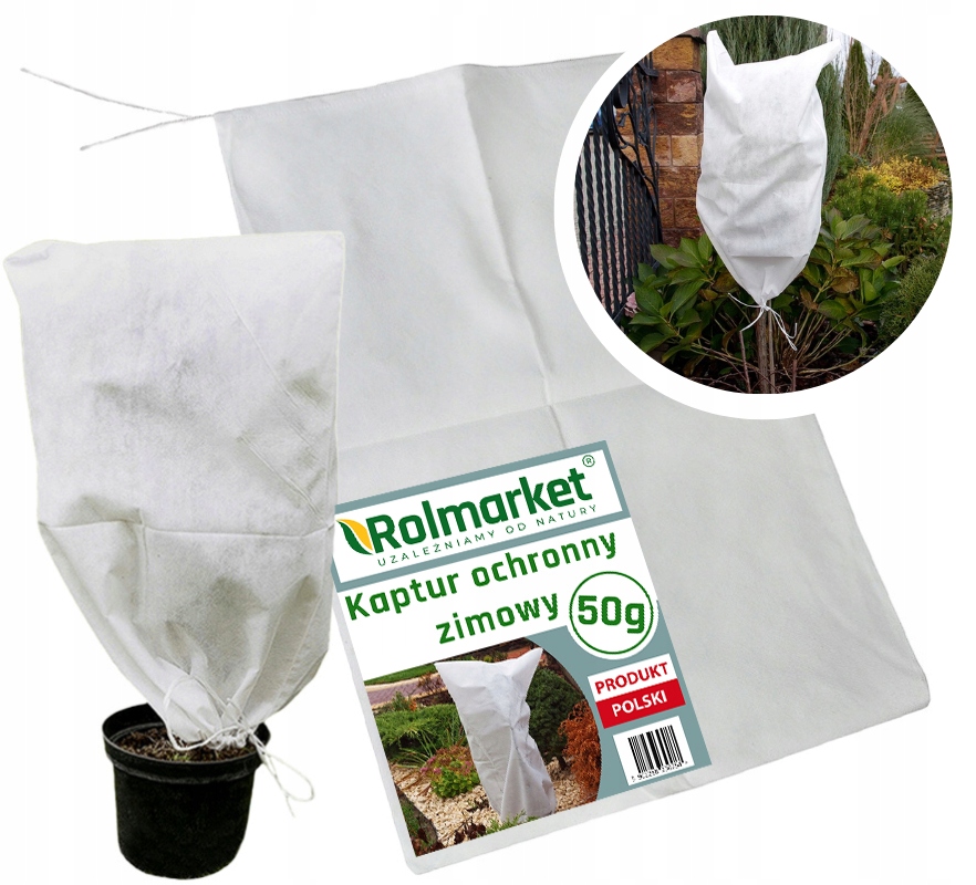 KAPTURY Z AGROWLOKNINY kaptur worek zimowy 100x155 AGROWŁÓKNINA BIAŁA 50G