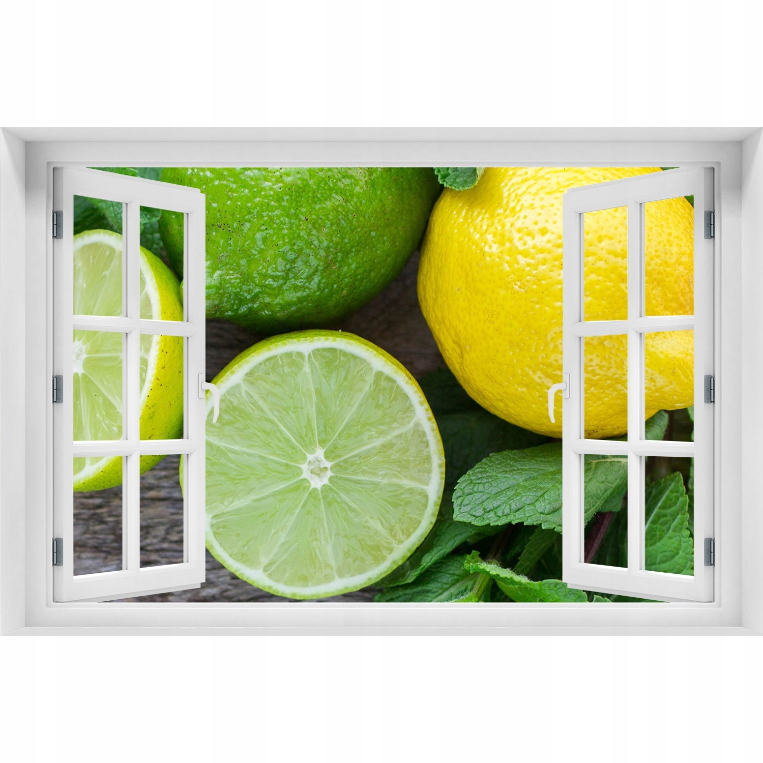 

3D Okno Naklejka ścienna Limonka i cytryna 150x100