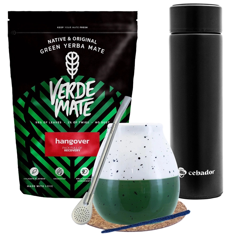 Sada Yerba Mate Verde Mate Green Hangover Termoska Led Tykev Bombilla 500g