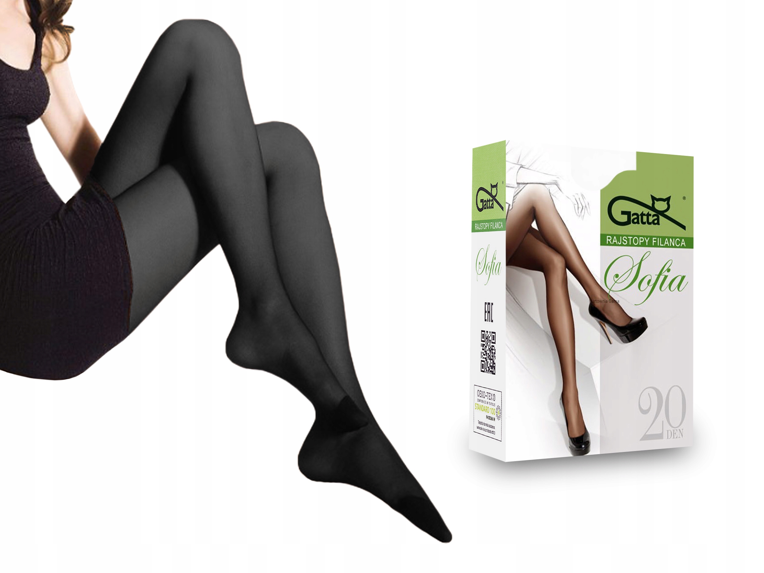 

Rajstopy matowe Sofia Gatta, 20 den, grafit, 3-M