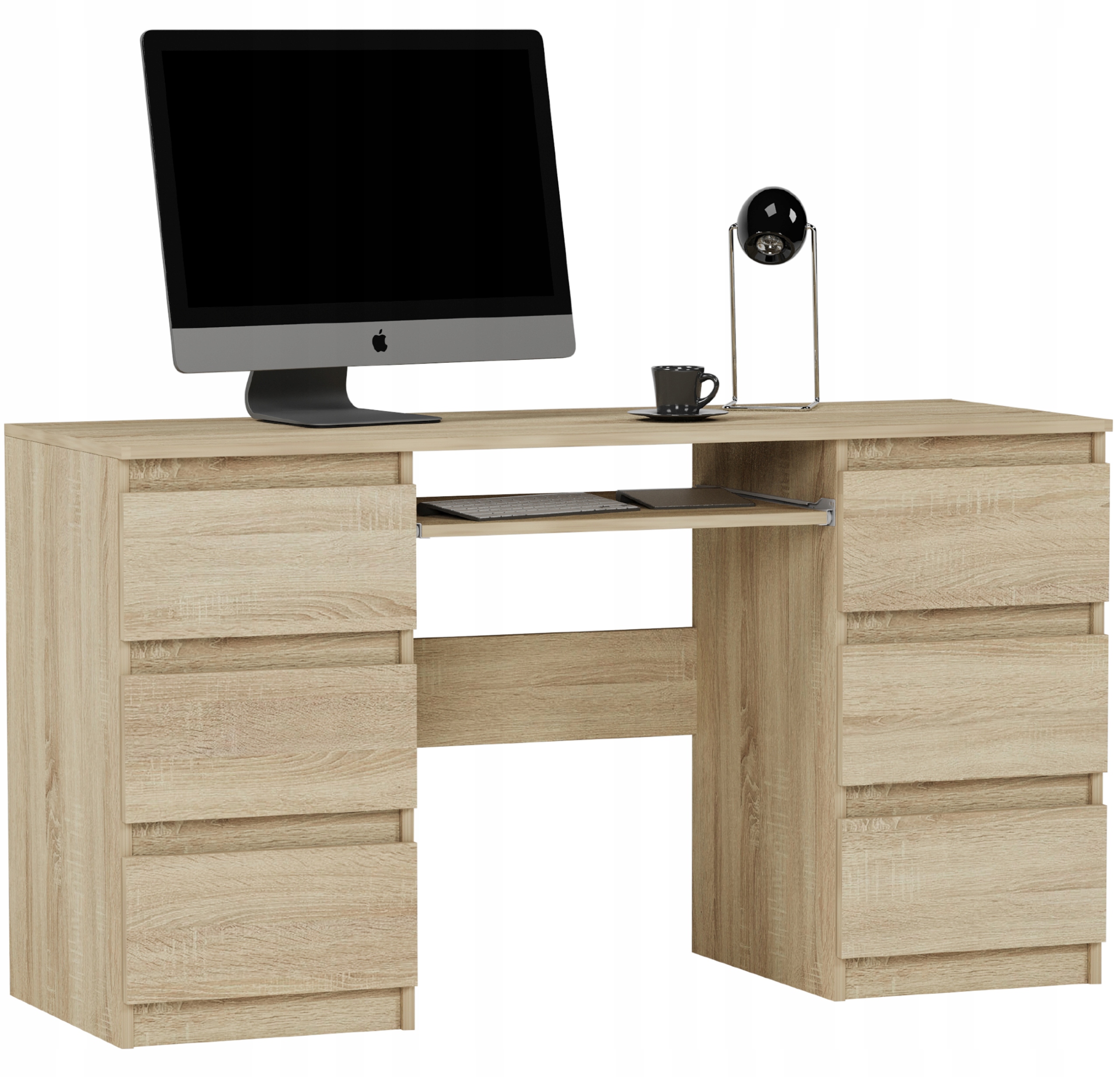 Meble Biurko komputerowe 6sz 135cm sonoma N32