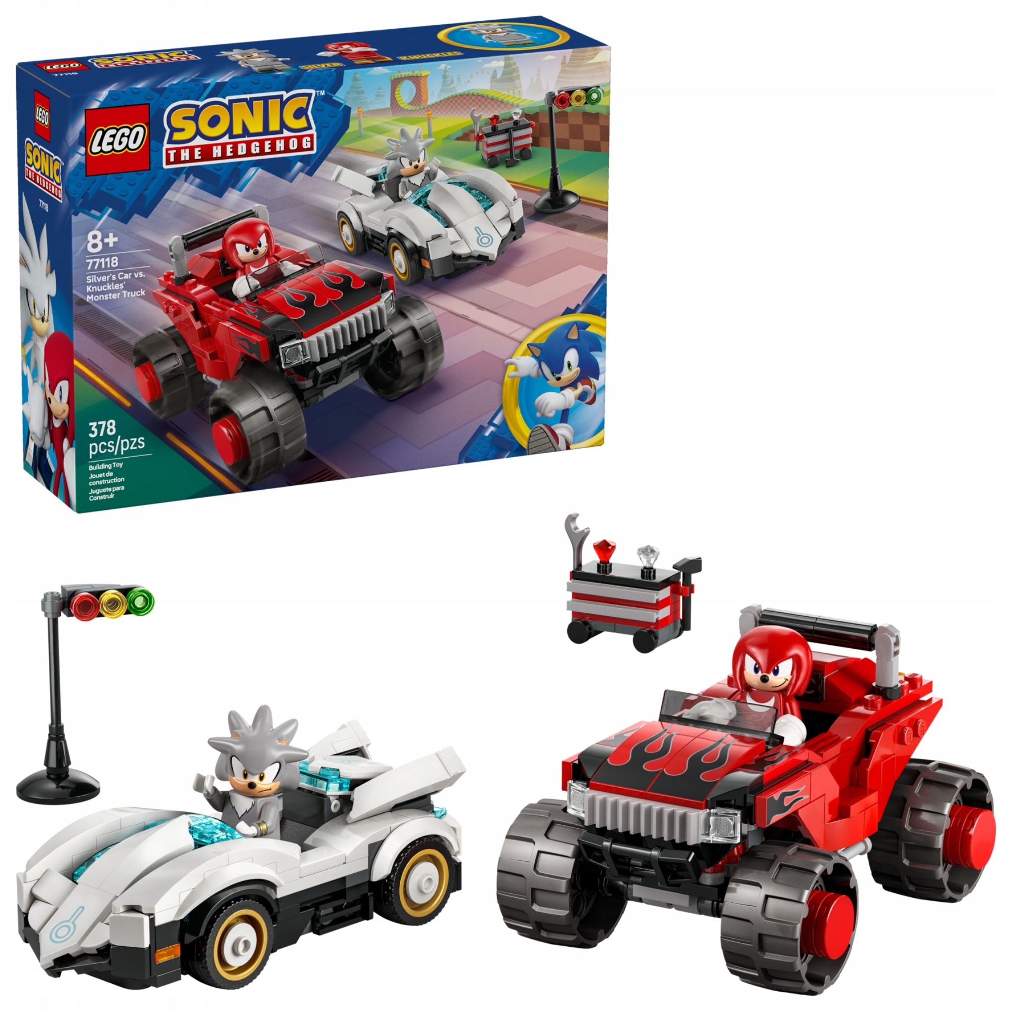 Lego Sonic 77118 Silver v autě versus Knuckles v monster trucku 8+