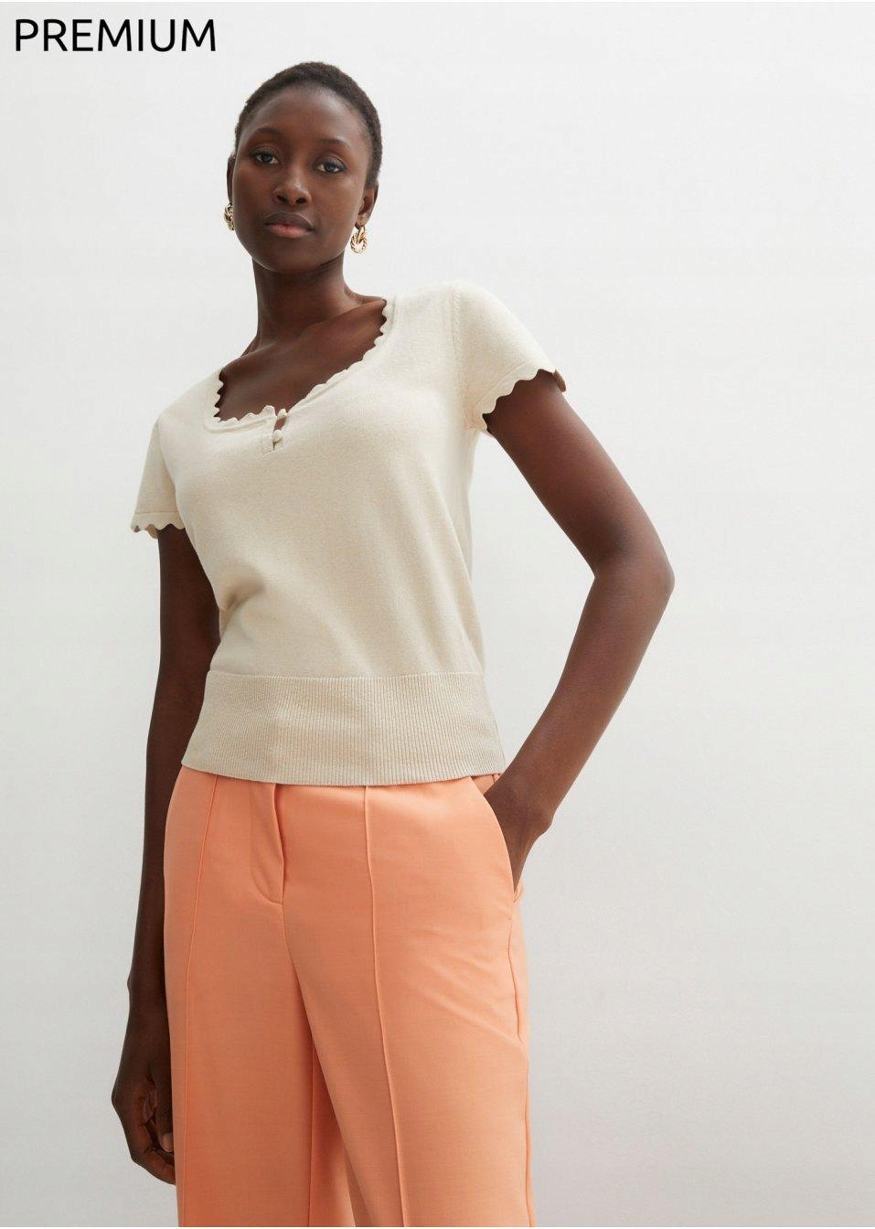 DZIANINOWA KOSZULKA DAMSKA __40/42