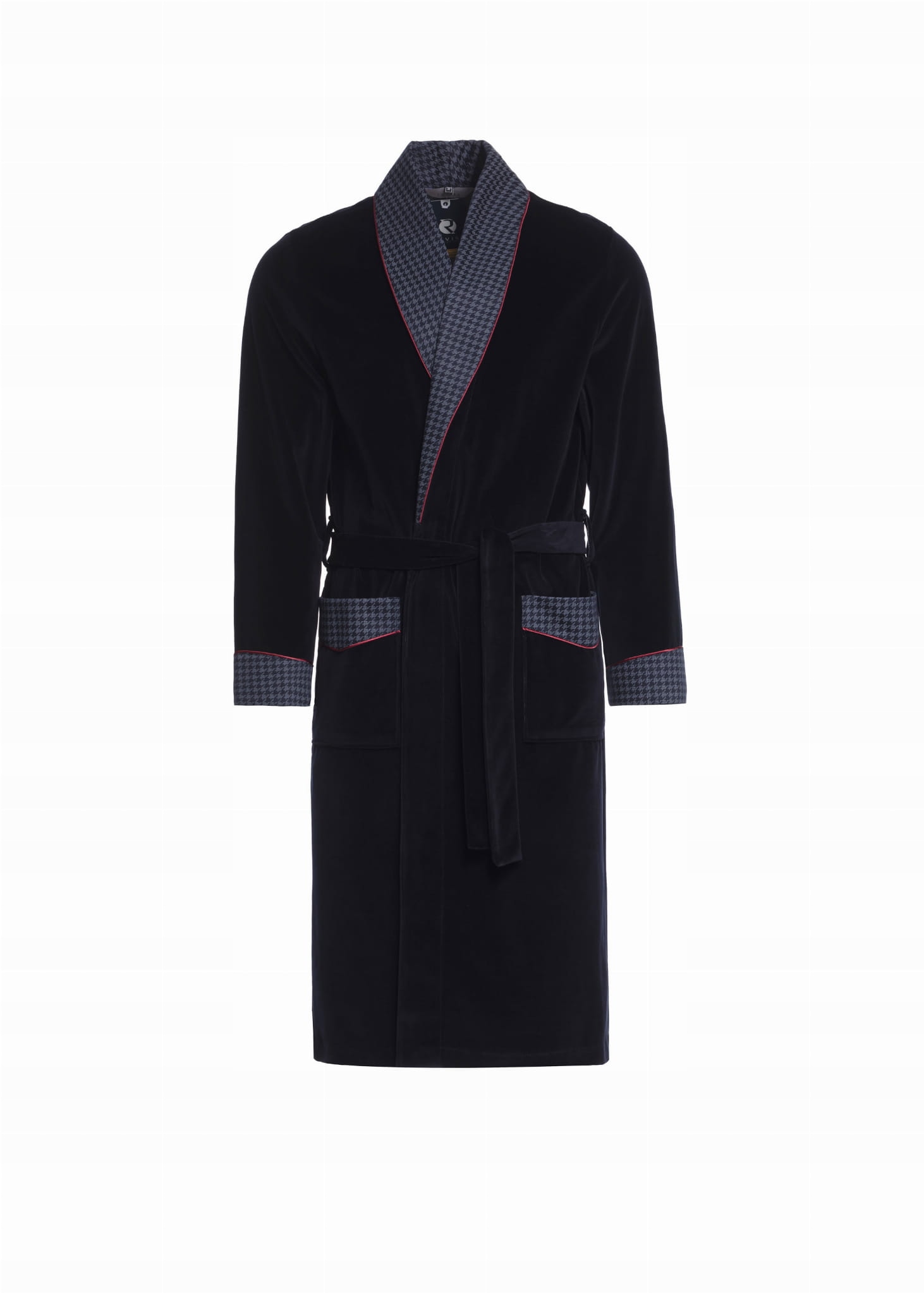 Pánský velurový župan bavlněný RE-104 Tmavě modrý C5 XXL