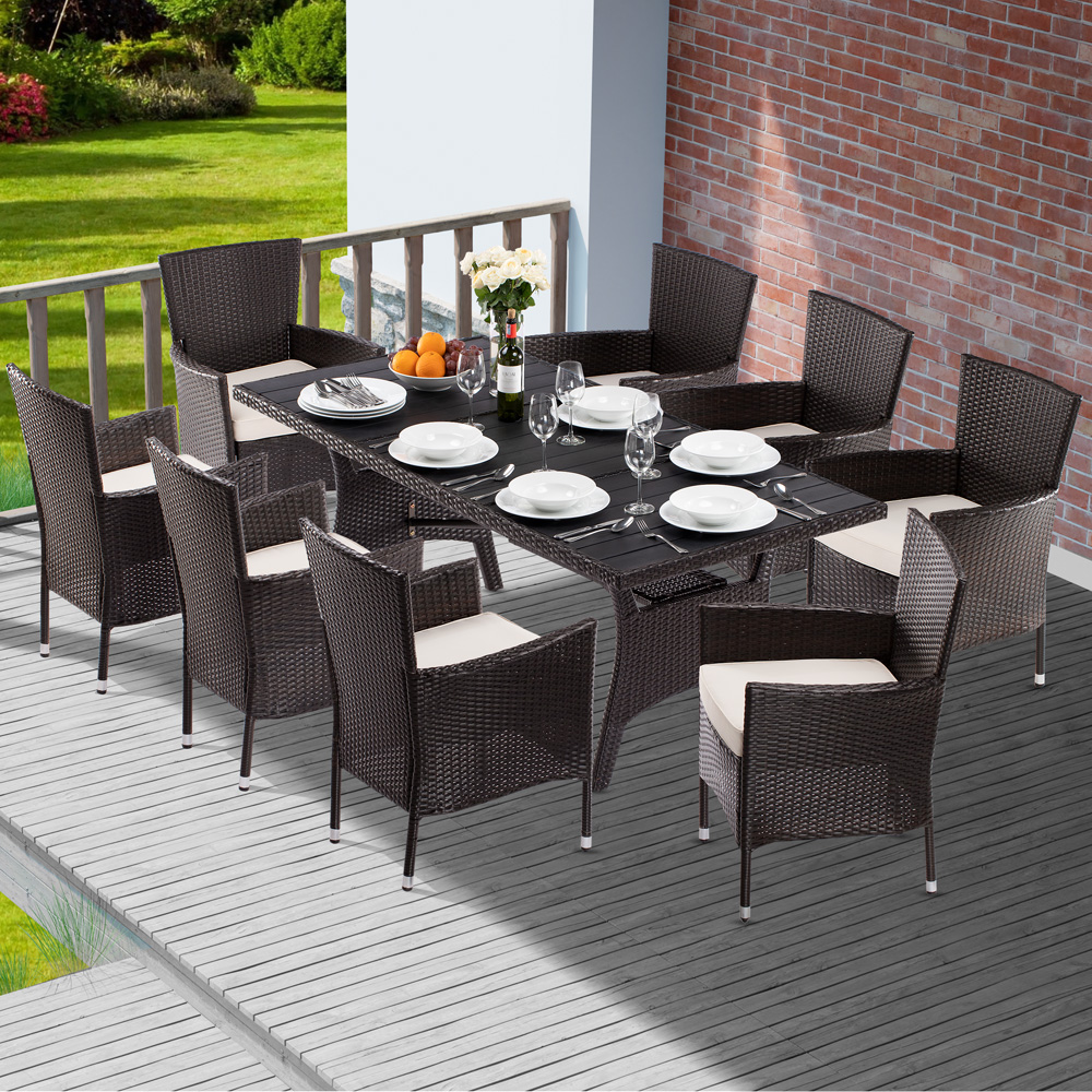 Садовый стол Прямоугольный WPC Rattan Wood Furniture ширина 190 см