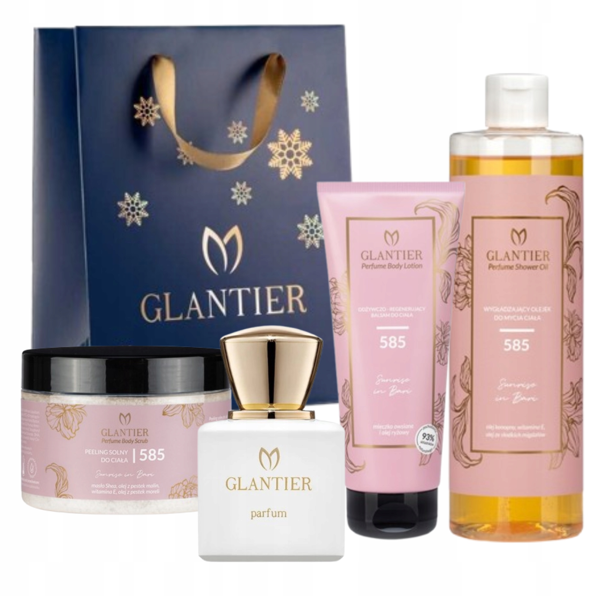 Dárková Sada Glantier 585 Exclusive Parfém & Peeling & Olej & Balzám