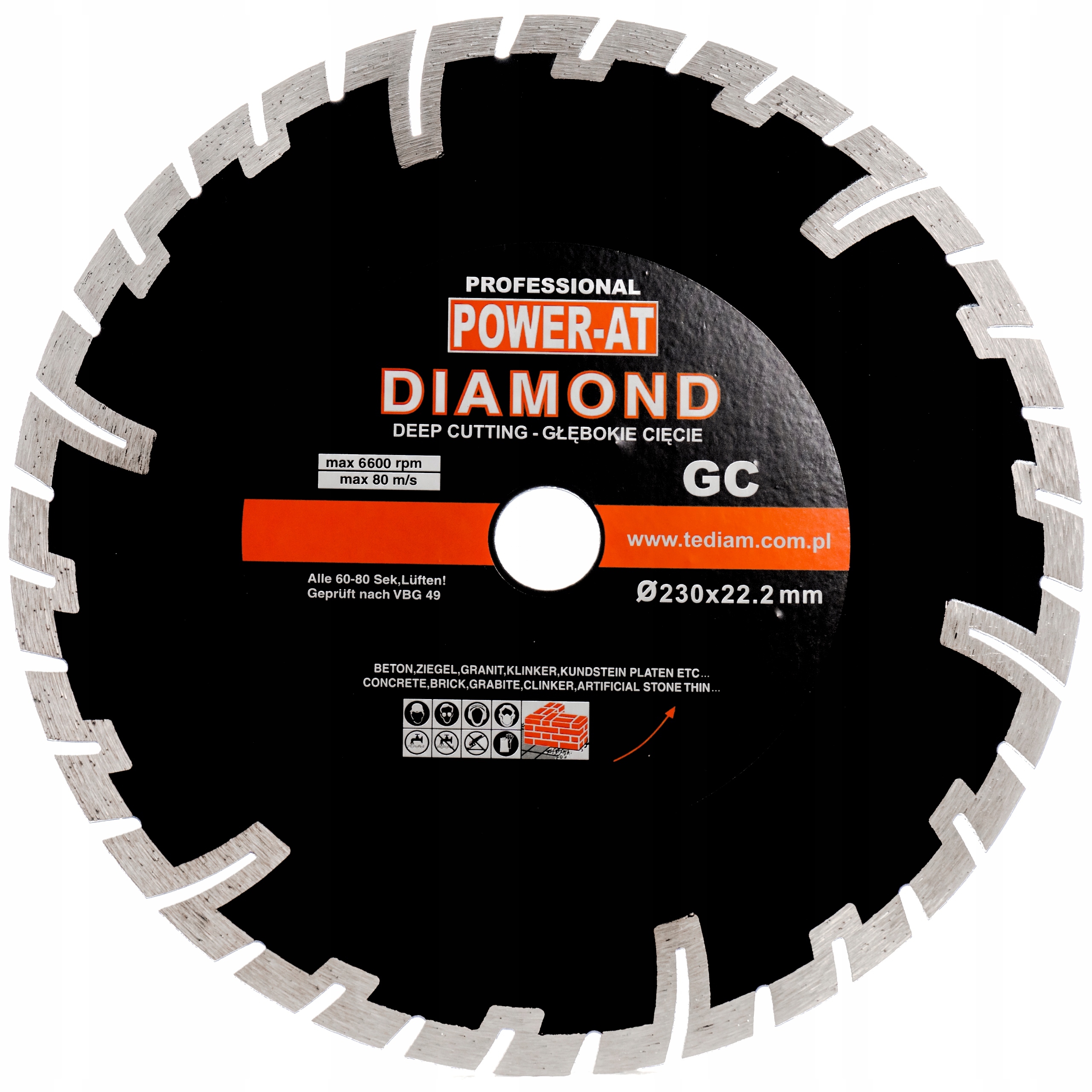 

Tarcza Diamentowa Beton Kostka 230 Głębokie Ciecie