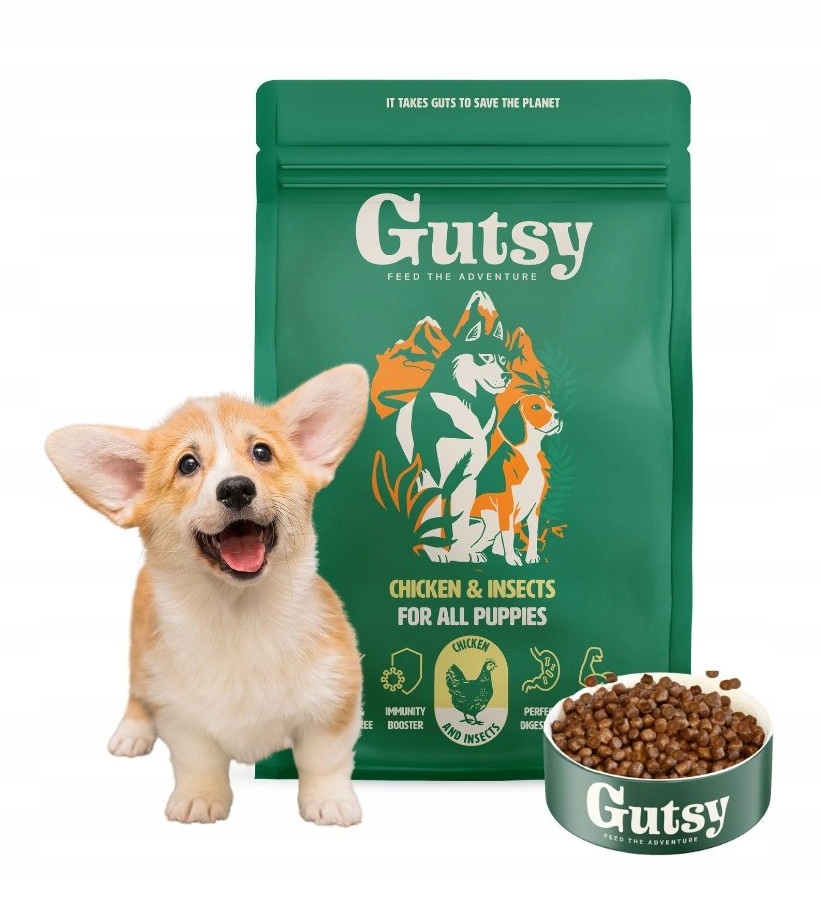 Levně Hypoalergenní krmivo z hmyzu Kuře s hmyzem Puppy Gutsy 2 kg