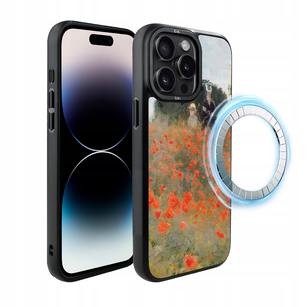 Pouzdro pro iPhone 14 Pro Max Ibizu DropGuard Matt s MagSafe, pole máků