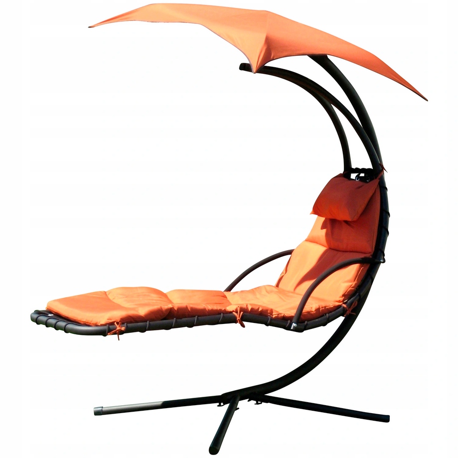 Leżak ogrodowy wiszący z parasolem Leco Terracotta
