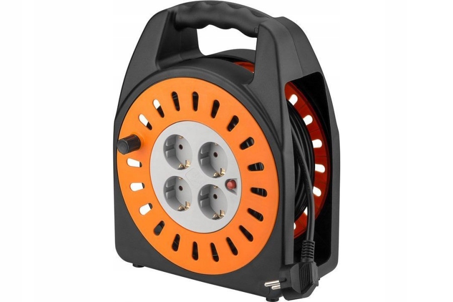 Przedłużacz bębnowy Goobay 25 m, 4 gn. z uchwytem