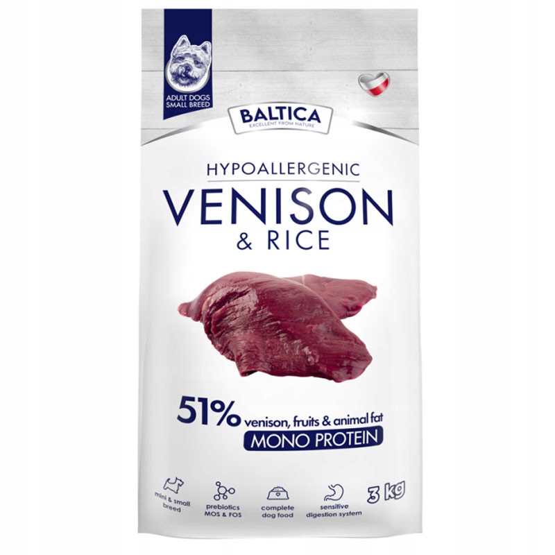 Levně Baltica Adult Venison Rice Zvěřina S Rýží S 3kg Malá Plemena Monoproteinové