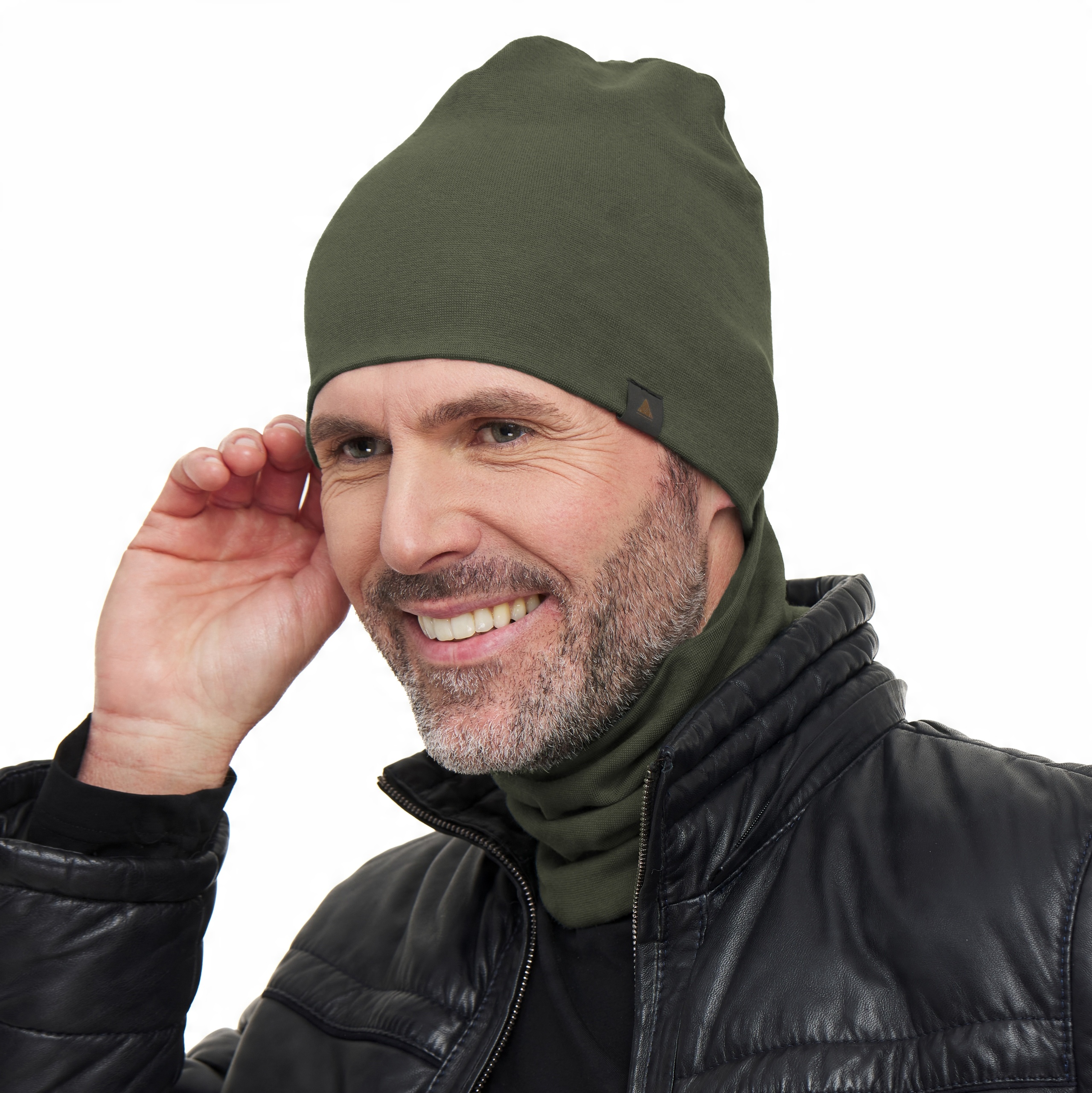 

Czapka Męska Khaki + Komin Wojsko Komplet Męski