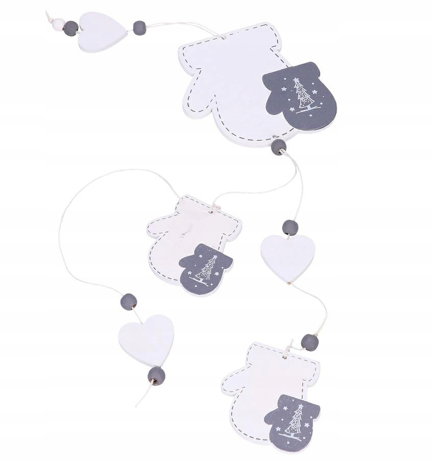 GIRLANDA ZAWIESZKA NA CHOINKĘ OKNO PREZENT 60cm Kod producenta DREWNIANE SERCE CHOINKA STROIK