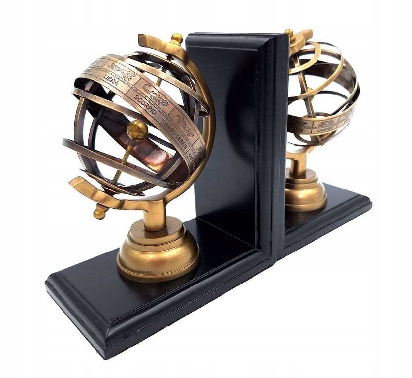 Bookend astrolabia na drevenom podstavci elegantná dekorácia NI2404