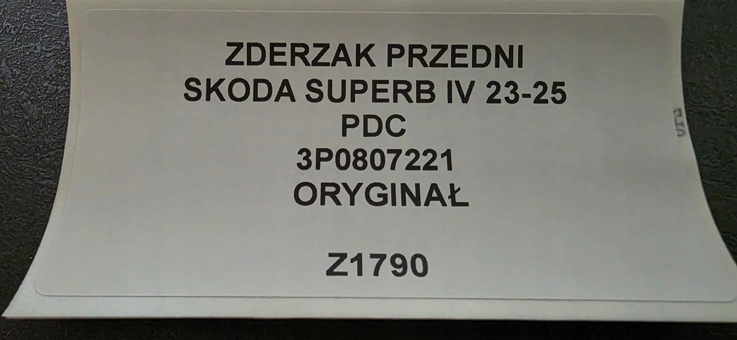 front bumper SKODA SUPERB IV 23-25 PDC original 3P0807221