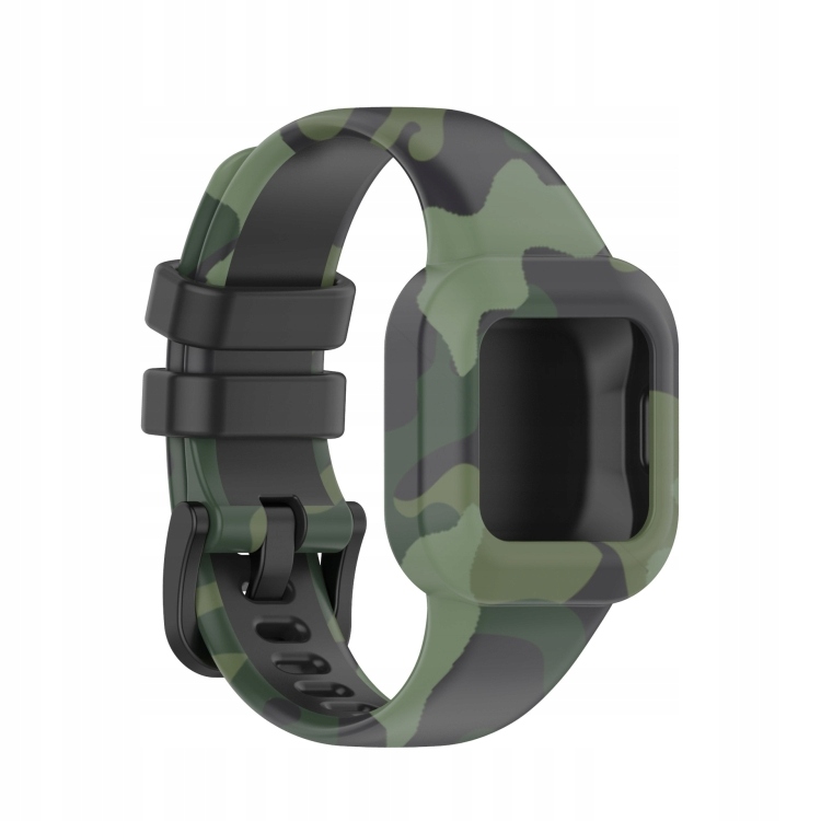For Garmin Vivofit JR3 Silicone Printing Watchband Camouflage Green