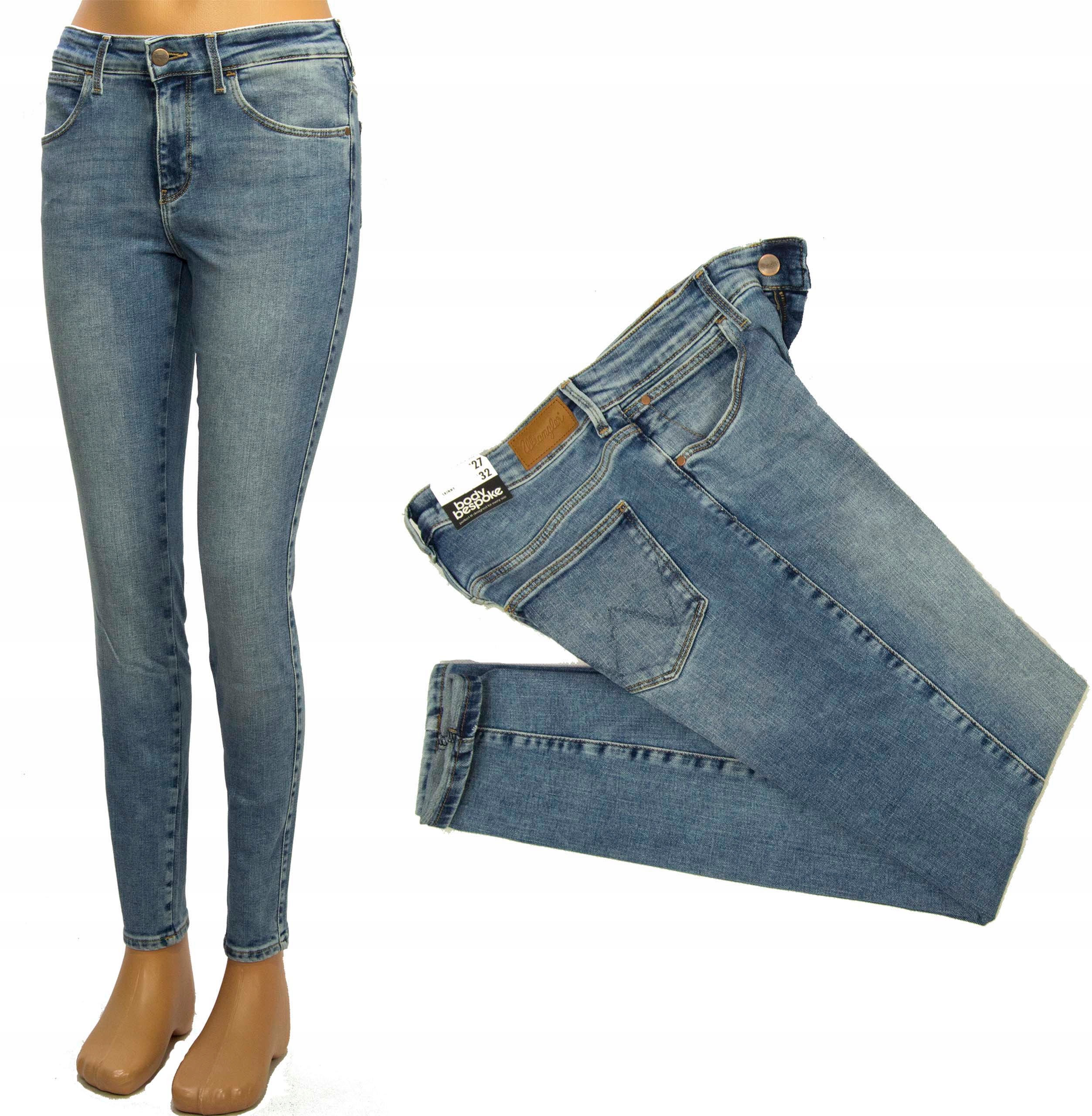 

Wrangler Skinny Water Blue spodnie jeansy W29 L30