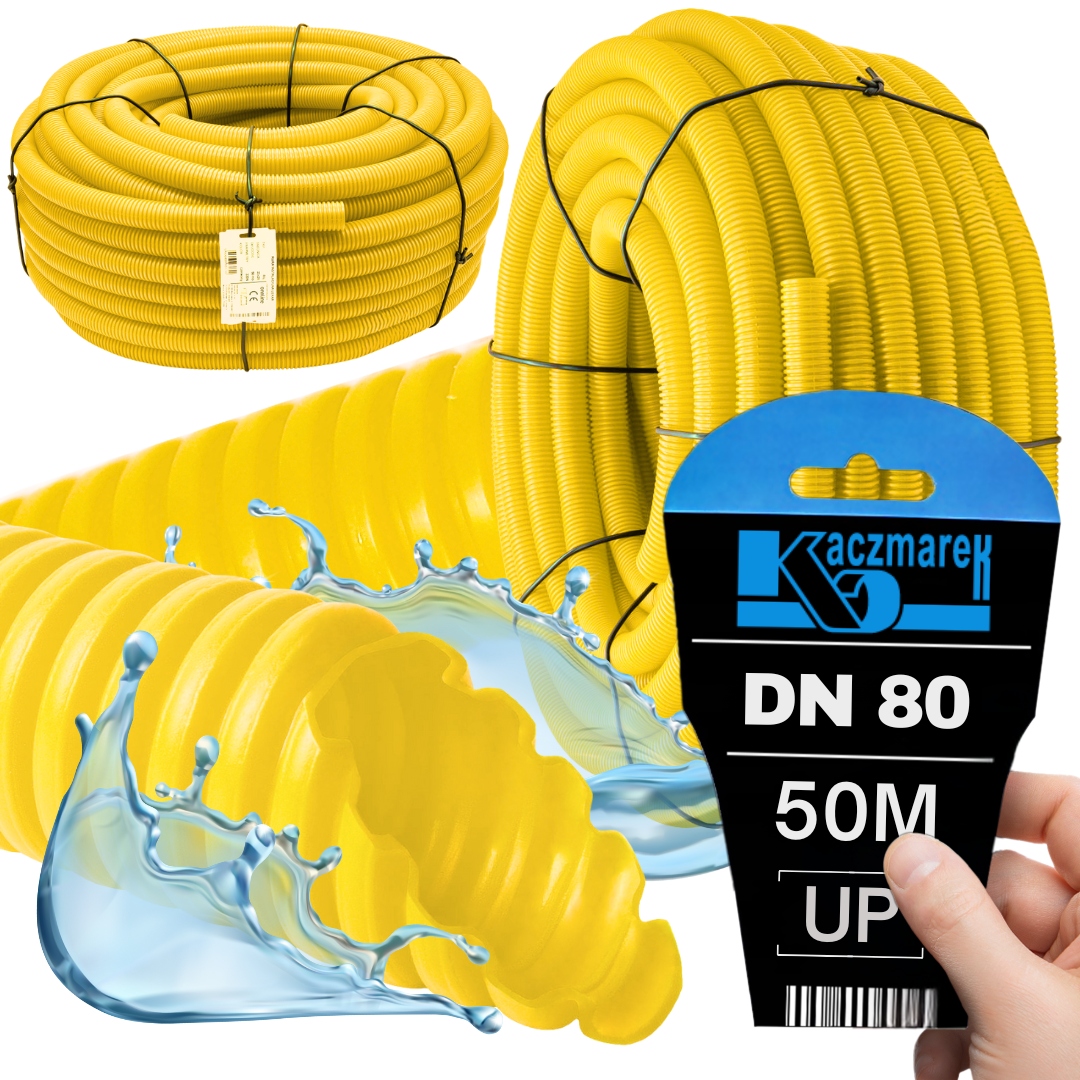 Trubka DN80 Drenážní Hadice Pvc Typ Up Vzduchotěsná Fi 80 50M Kaczmarek