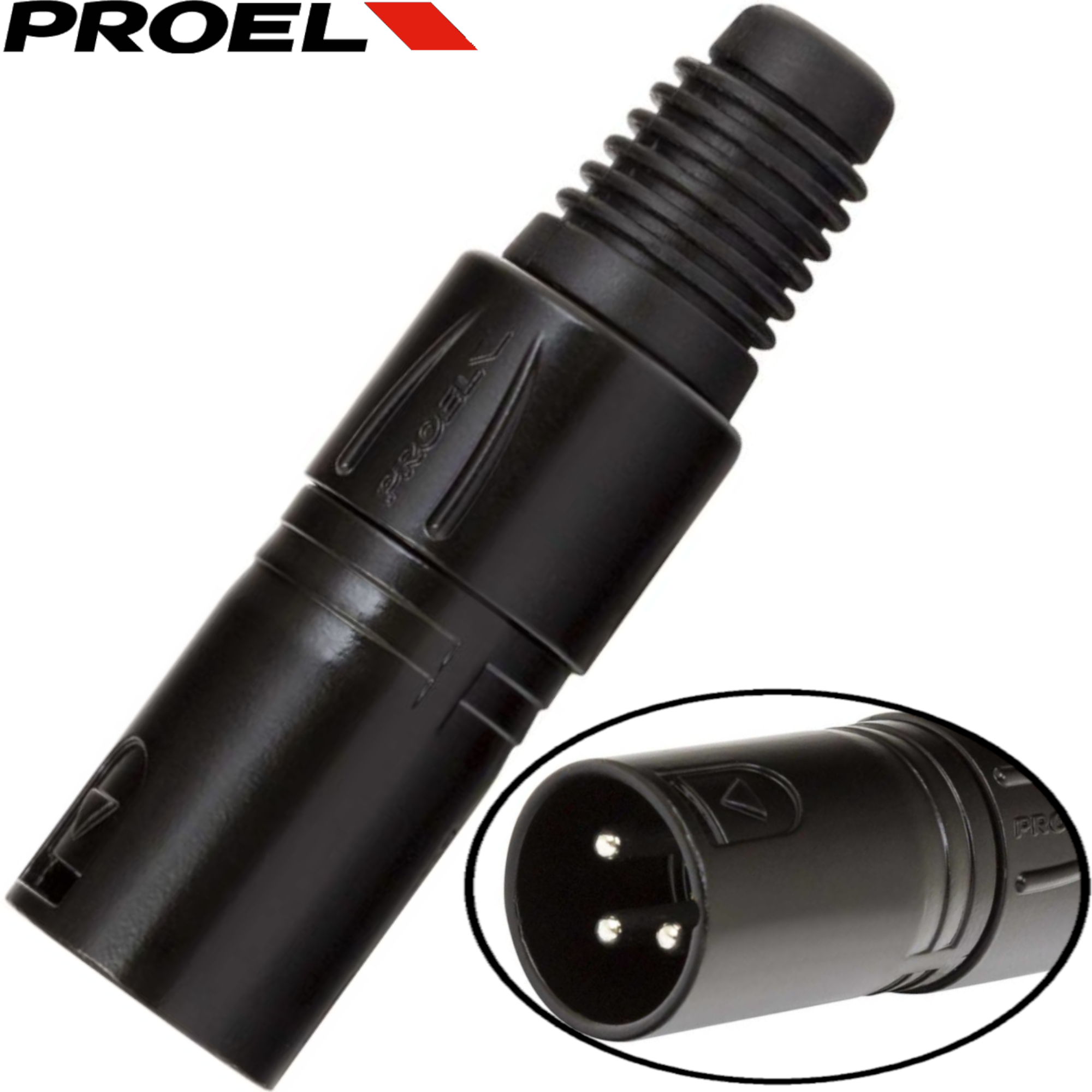 XLR3MVPRON złącze wtyk Xlr 3pin męski czarny Proel
