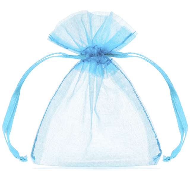WORECZKI z organzy piękny PREZENCIK błękitne x10