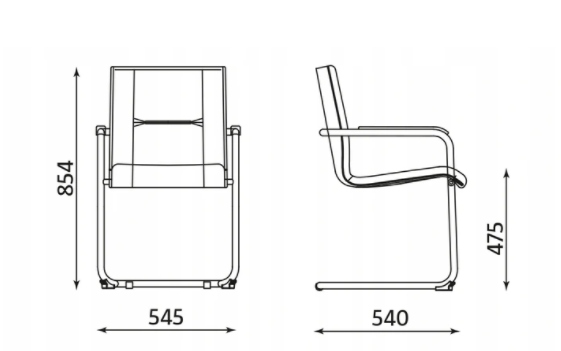 Krzesło KONFERENCYJNE RUMBA S KREM V18 Kolor korpusu chromowany