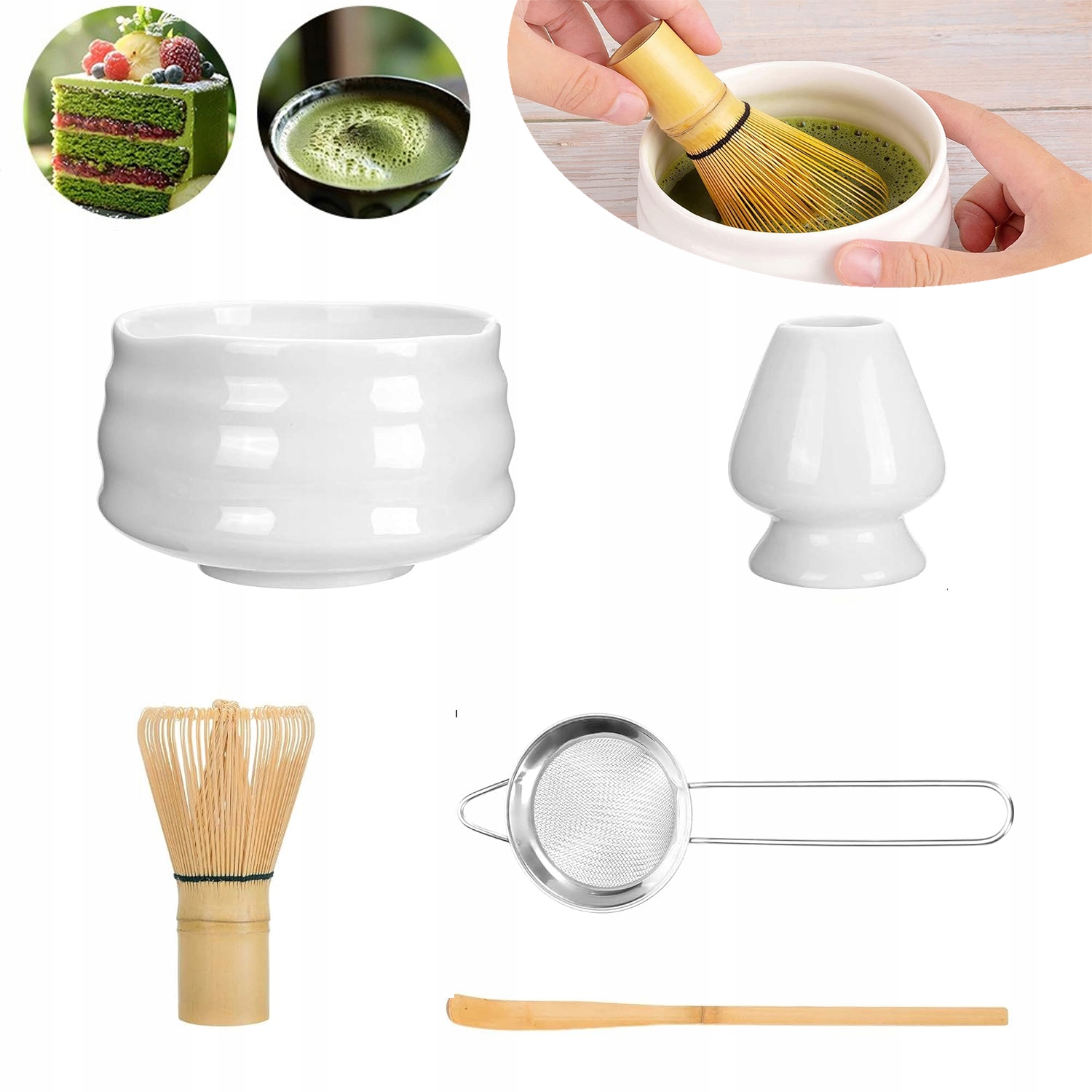 Sada Na Přípravu Matcha Sada Obsahuje Metličku Na Matcha, Misku Na Matcha, Lžičku Na Matcha