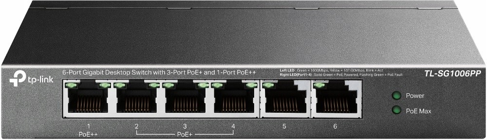 Tp-link Přepínač SG1006PP 6GE (3PoE+ 1PoE++)