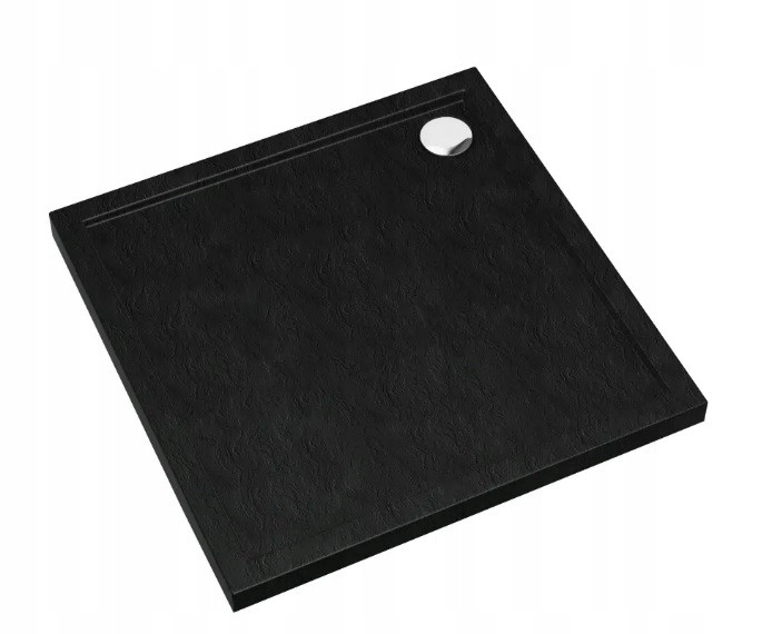 Brodzik kwadratowy Sharper Black Stone 80x80 Schedline czarny