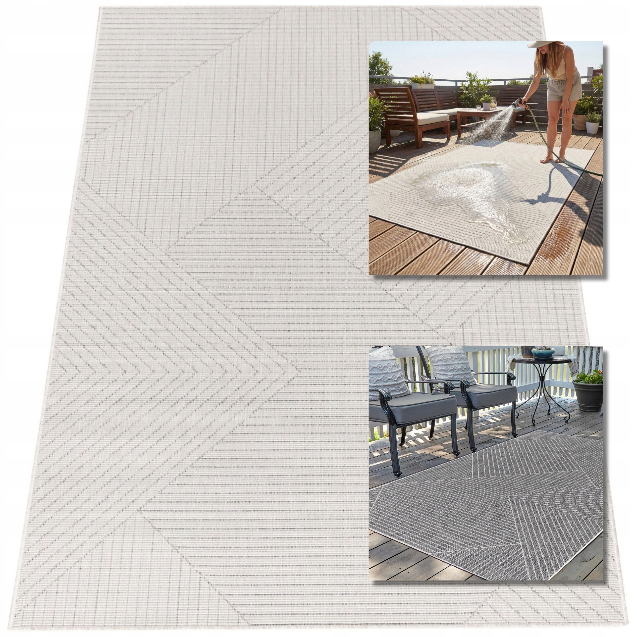 Dywan Zewnętrzny Dwustronny Na Taras Tarasowy Boho Sznurkowy 120x170