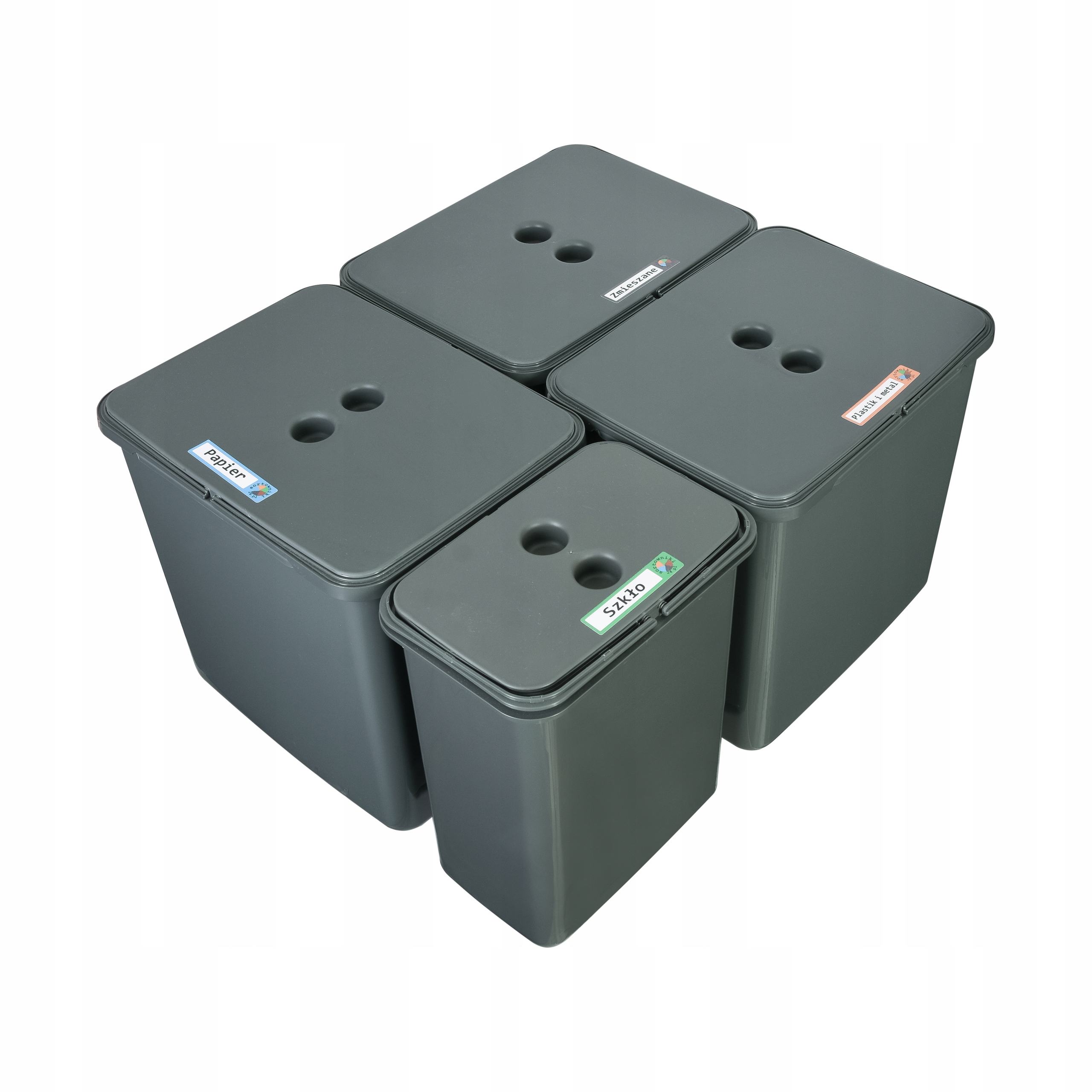 Zestaw koszy do segregacji Flexi do szuflady Blum 60–70 cm 3x16L 1x8L