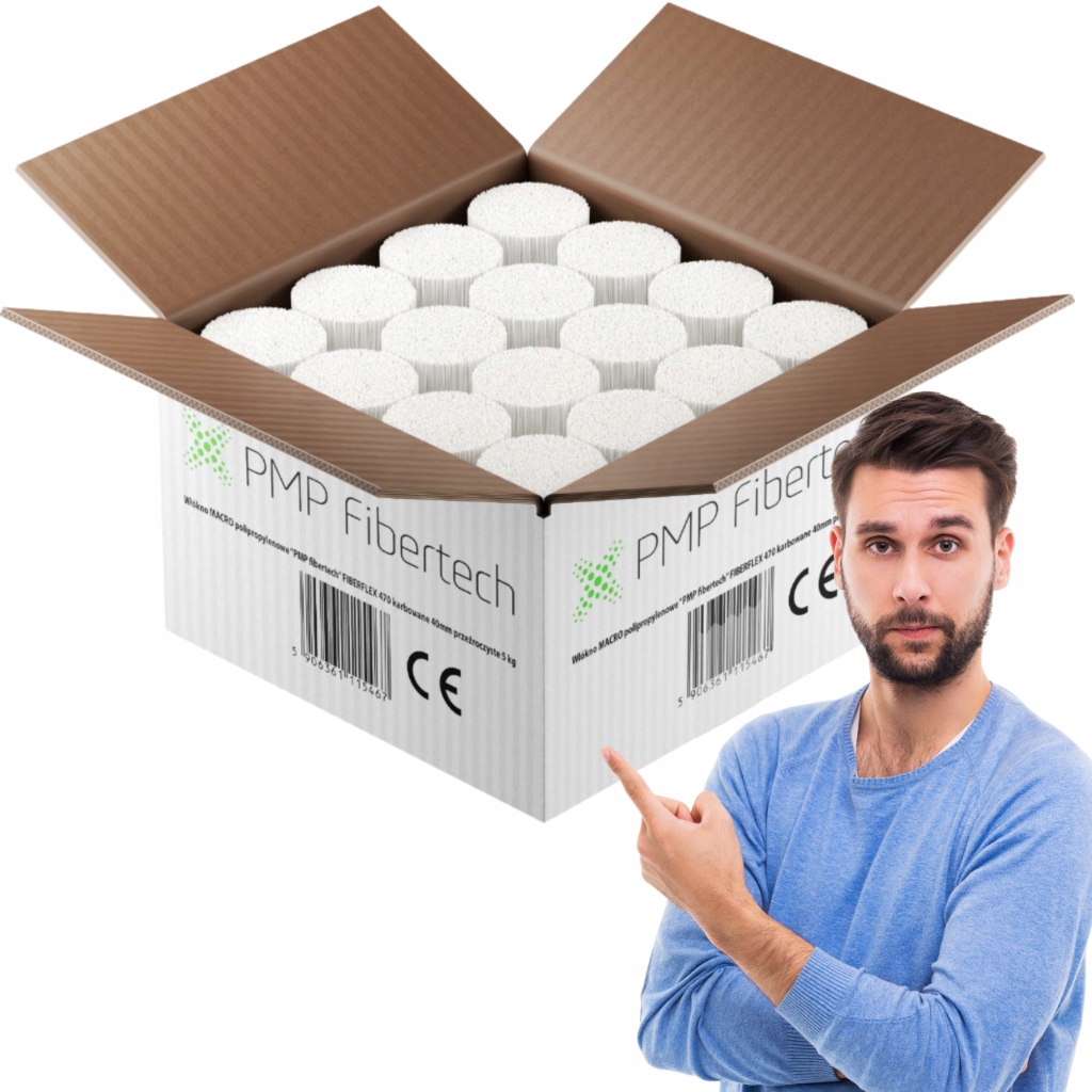 Polypropylenová vlákna 40 mm Fiberflex 470, výztuž pro betonu, 5 kg