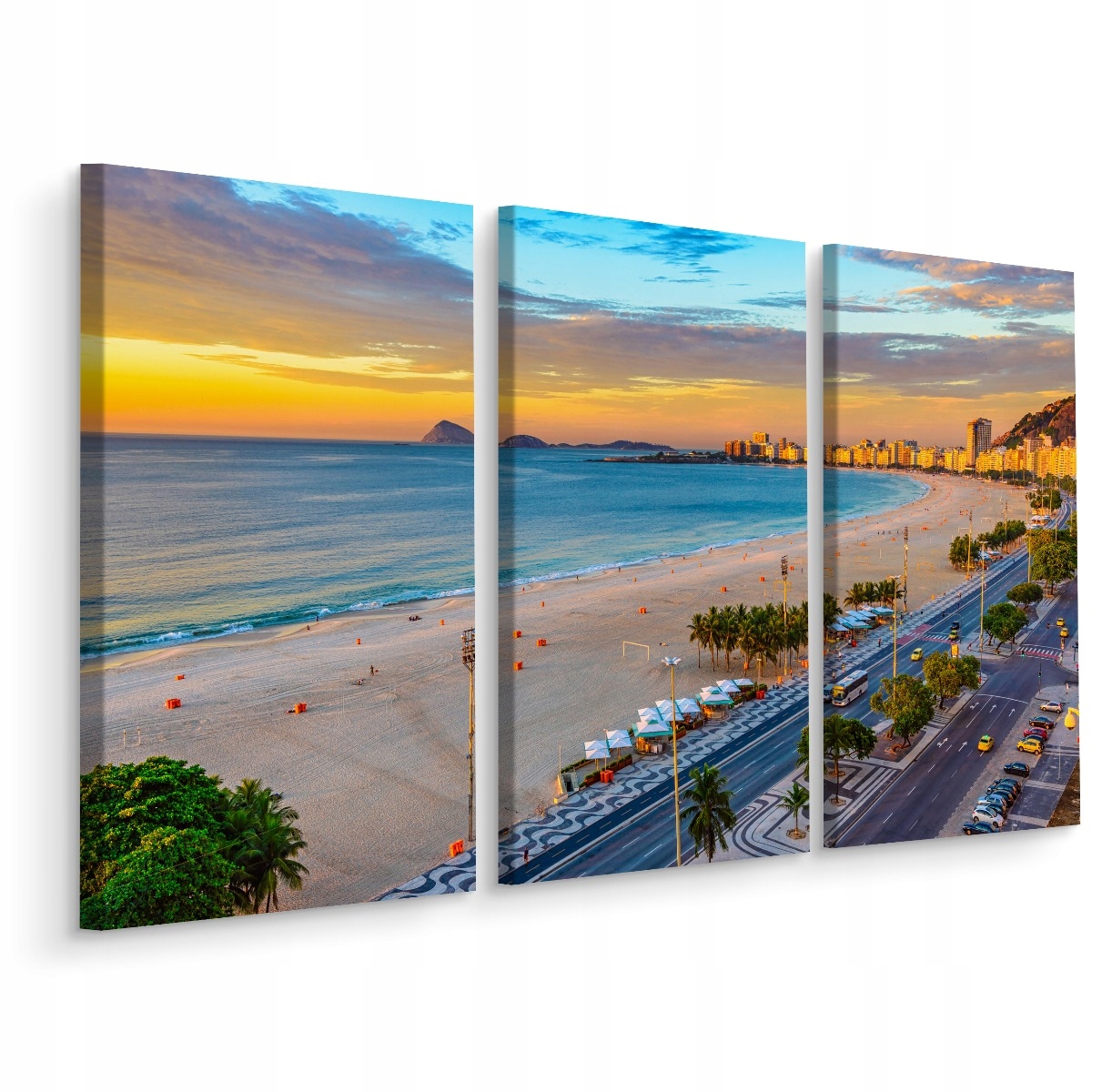 Obraz Triptych Panorama Pláž Brazílie 3D 120x80